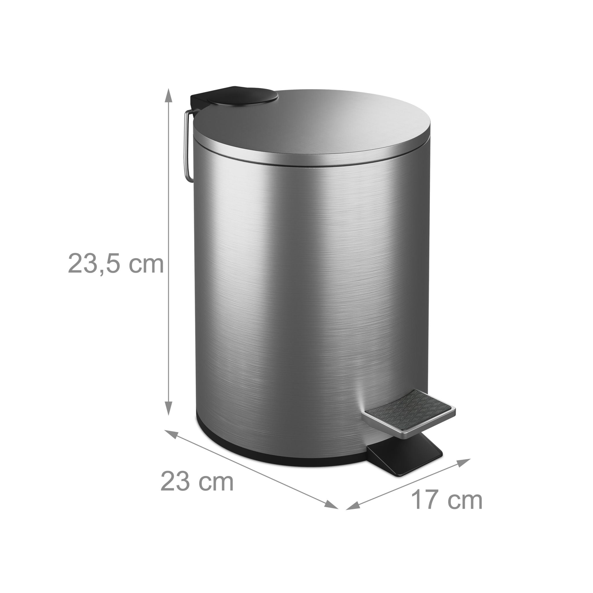 Kosmetikeimer Edelstahl 3 Liter Schwarz-Silber von Relaxdays