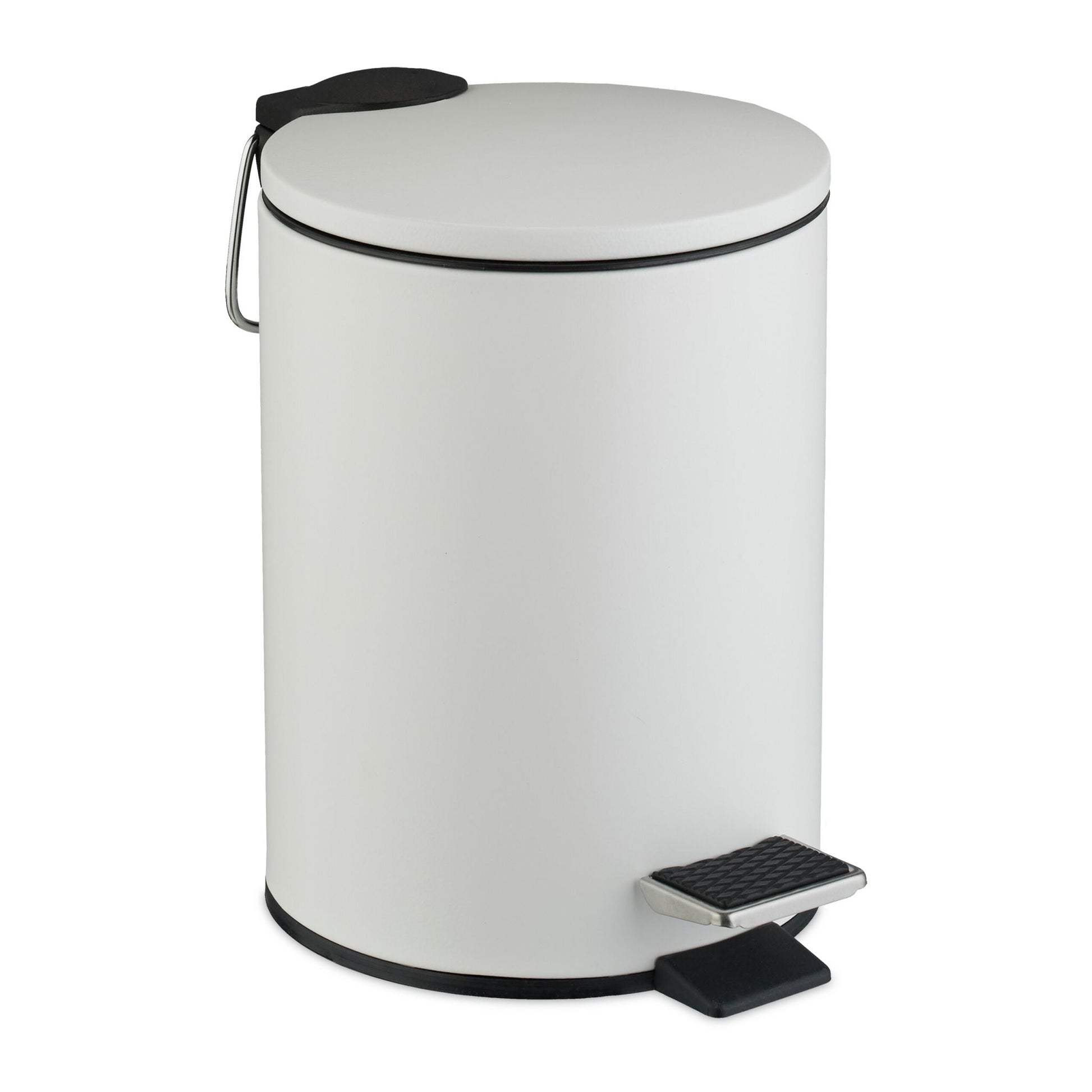 Runder Kosmetikeimer 3 Liter Weiss-Schwarz von Relaxdays