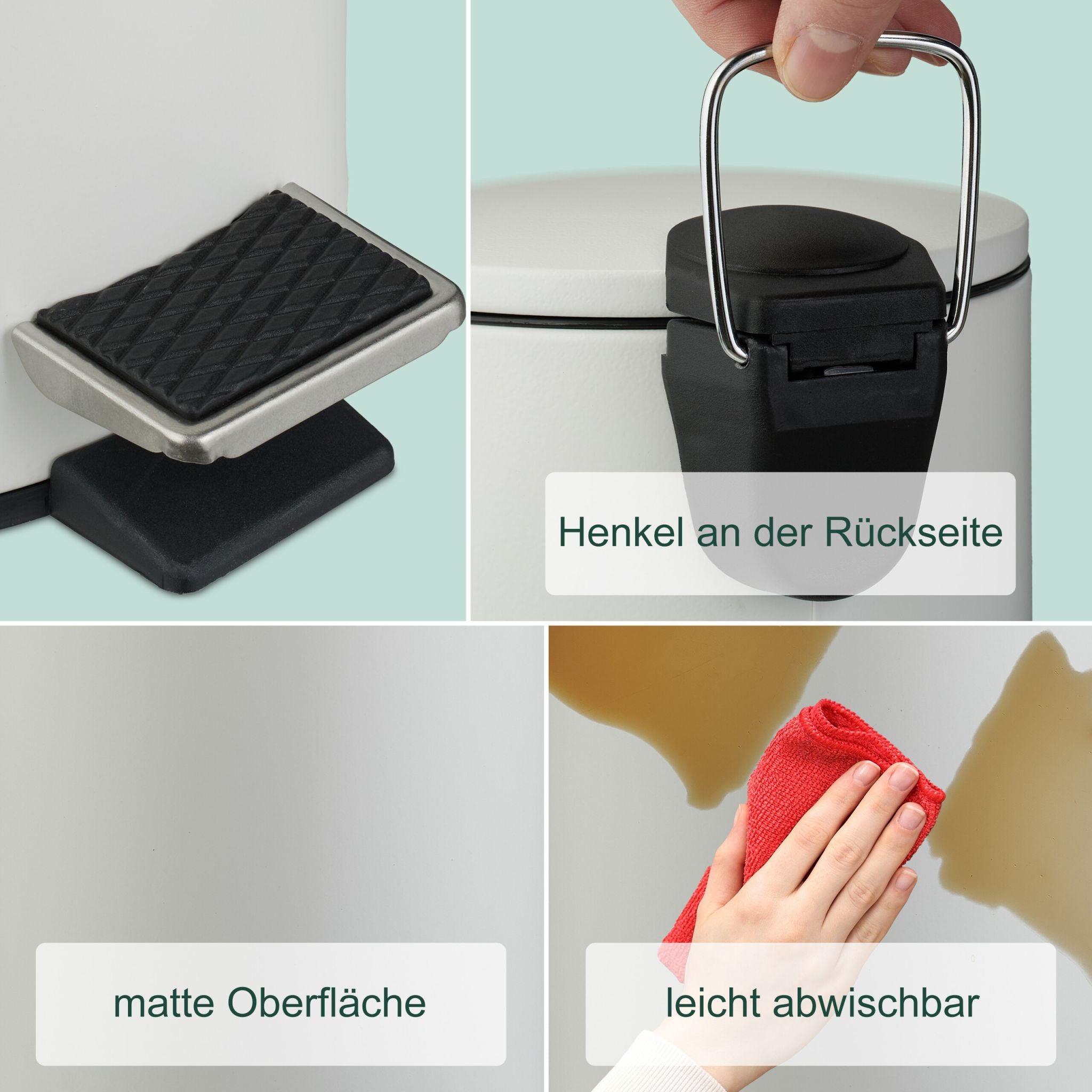 Runder Kosmetikeimer 3 Liter Weiss-Schwarz von Relaxdays
