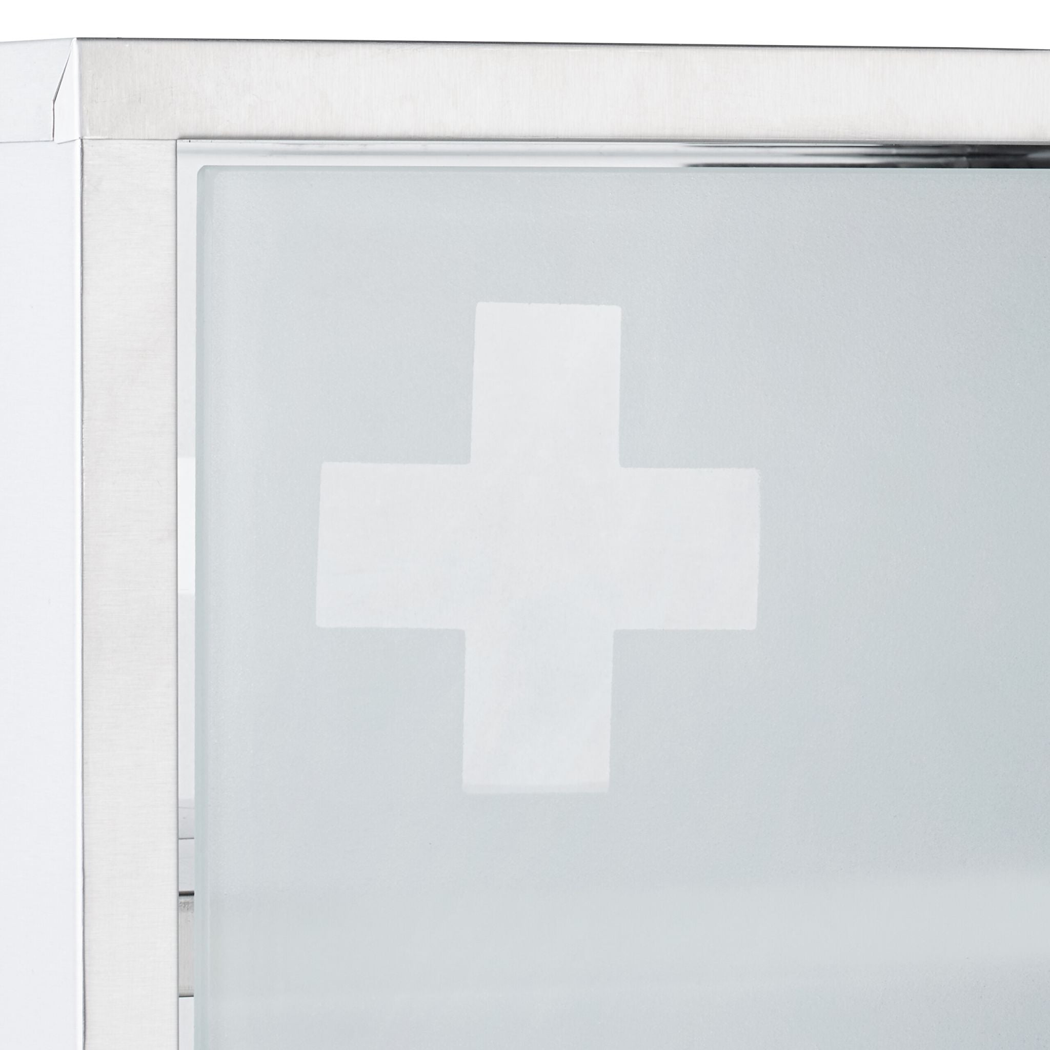 Medizinschrank mit Glastür Weiss-Silber von Relaxdays