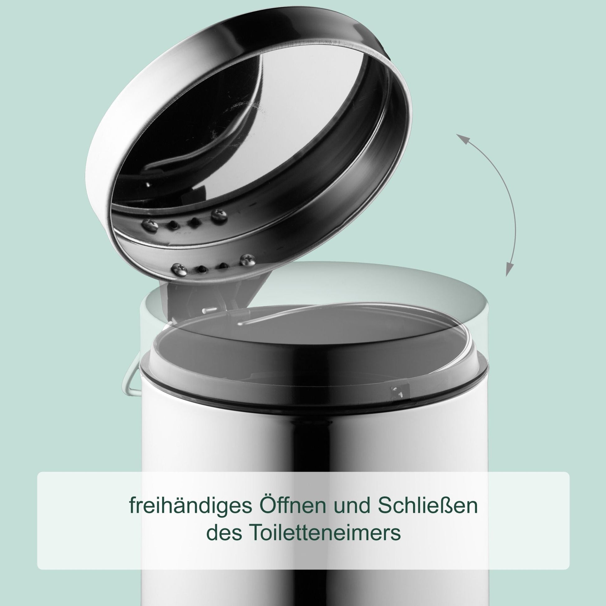 Kosmetikeimer Edelstahl 3 Liter Schwarz-Silber von Relaxdays