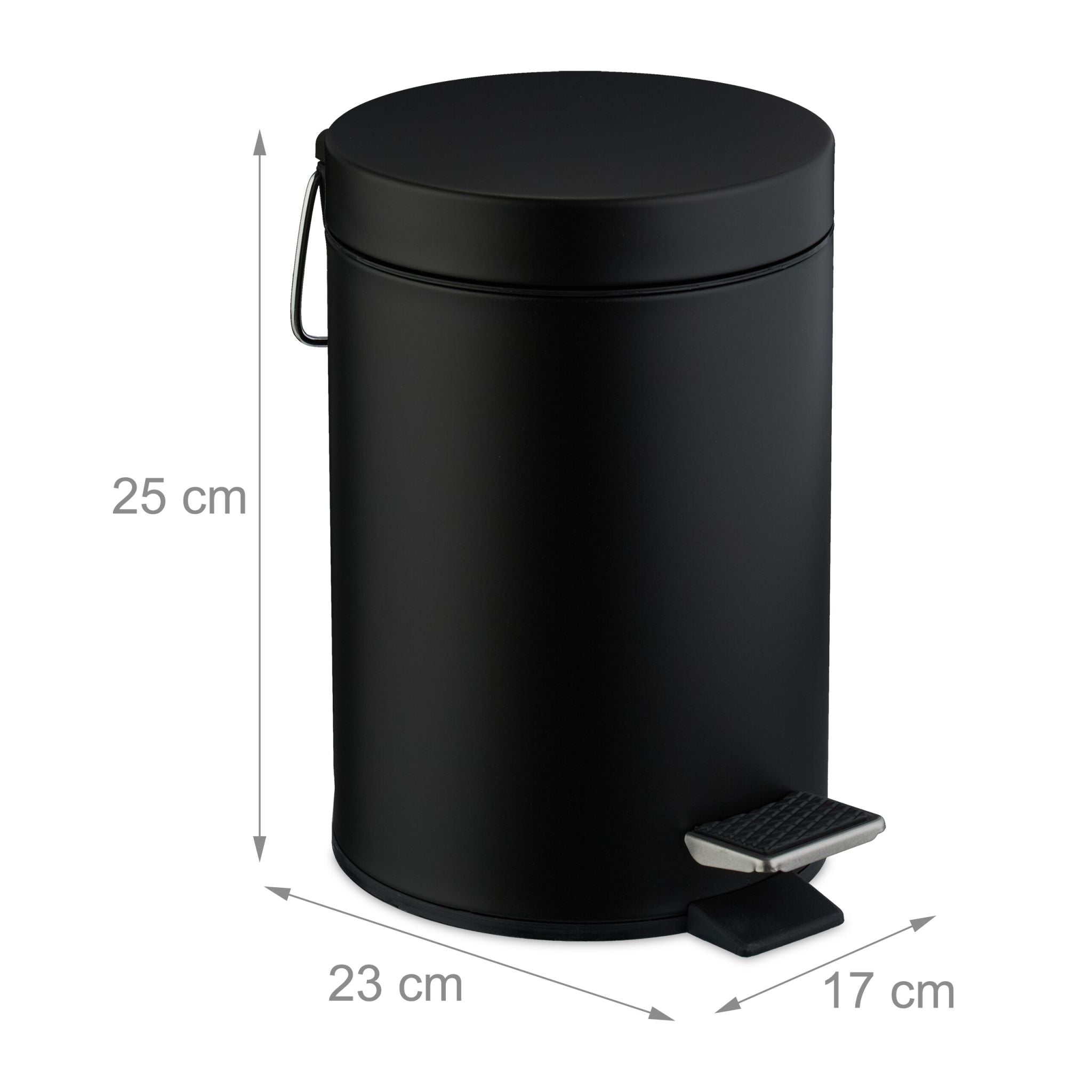 Kosmetikeimer 3 Liter Schwarz von Relaxdays