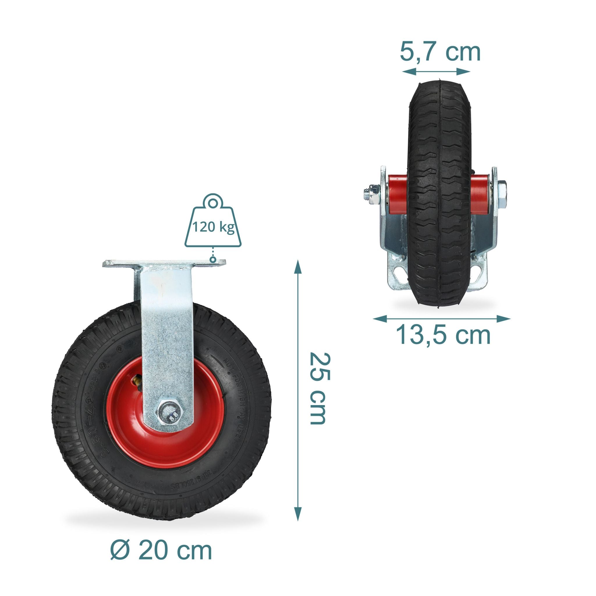 Bockrolle 2.50-4 Rot-Schwarz-Silber von Relaxdays