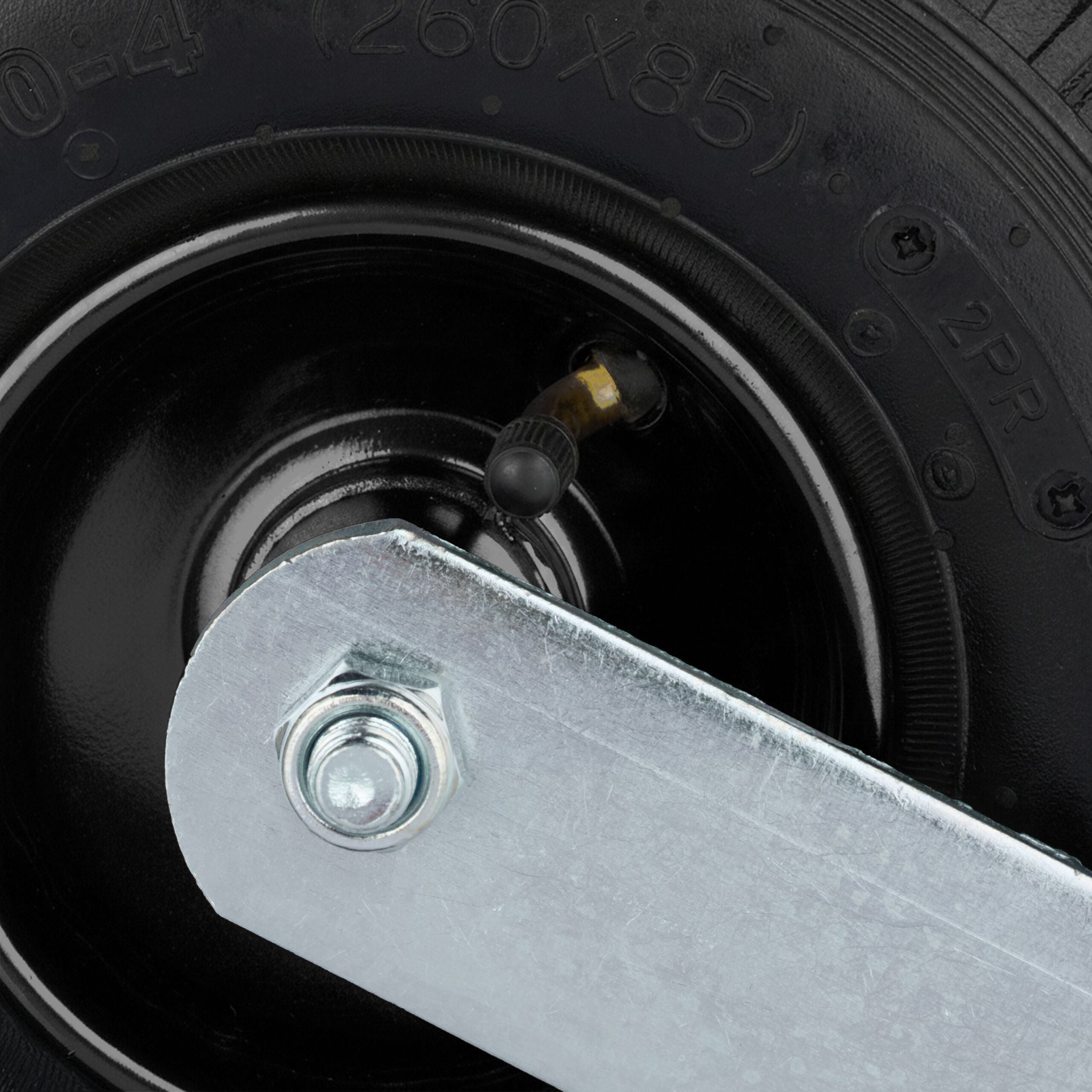 Lenkrolle luftbereift 3.00-4 Schwarz-Silber von Relaxdays