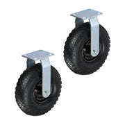 Bockrolle 3.00-4 2er-Set Schwarz-Silber von Relaxdays