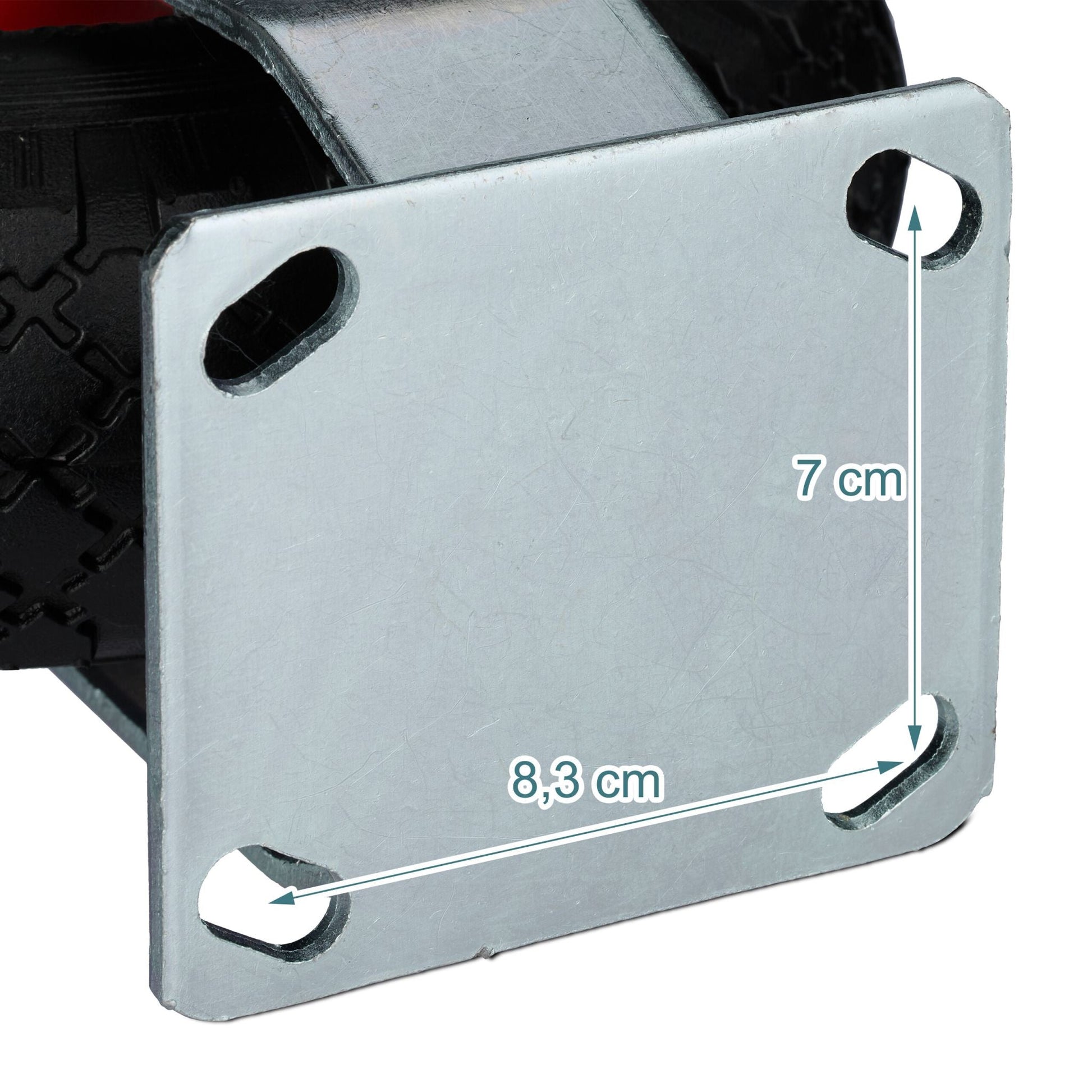 Bockrolle 3.00-4 2er-Set Rot-Schwarz-Silber von Relaxdays