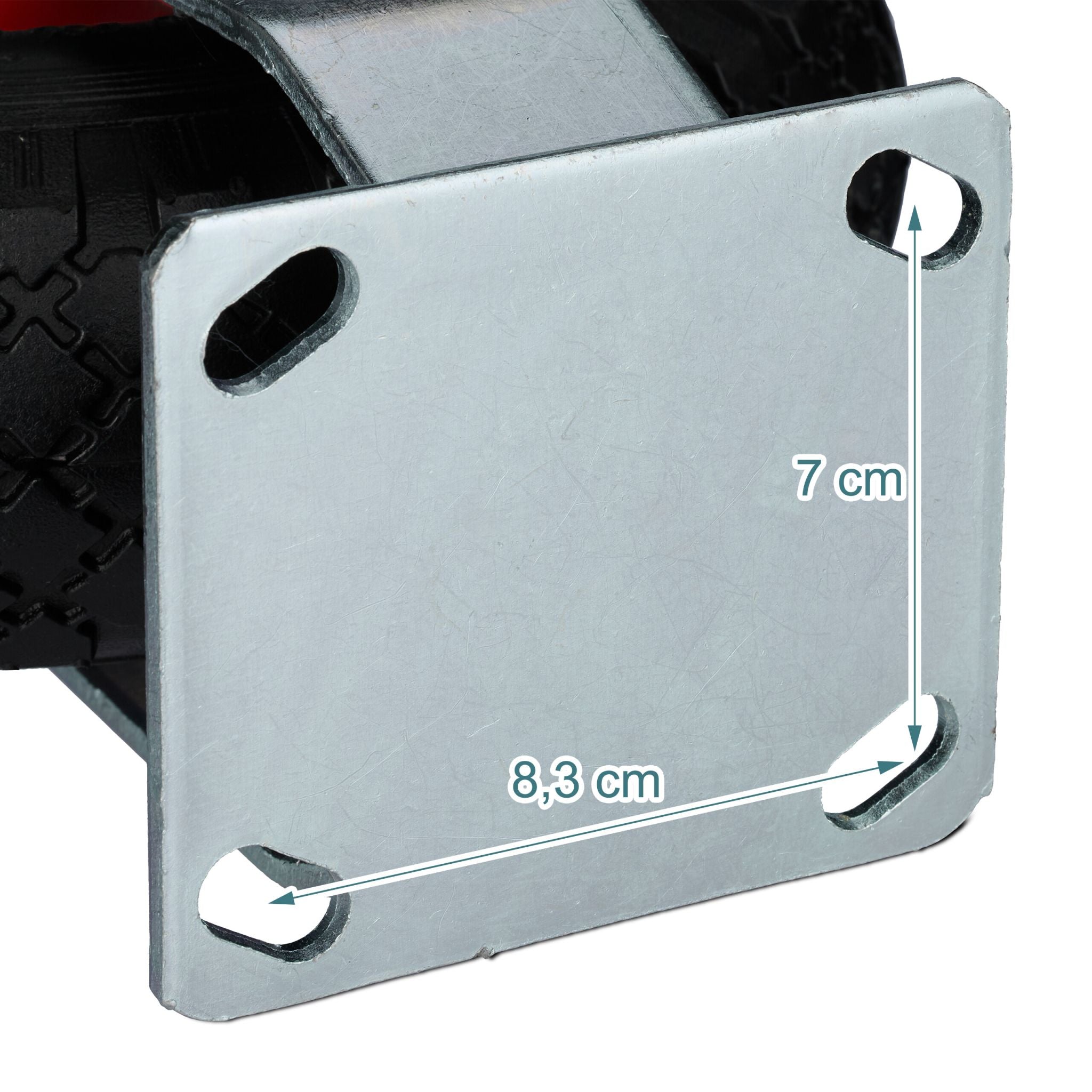 Bockrolle 3.00-4 2er-Set Rot-Schwarz-Silber von Relaxdays