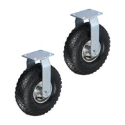 Bockrolle 3.00-4 2er-Set Schwarz-Silber von Relaxdays