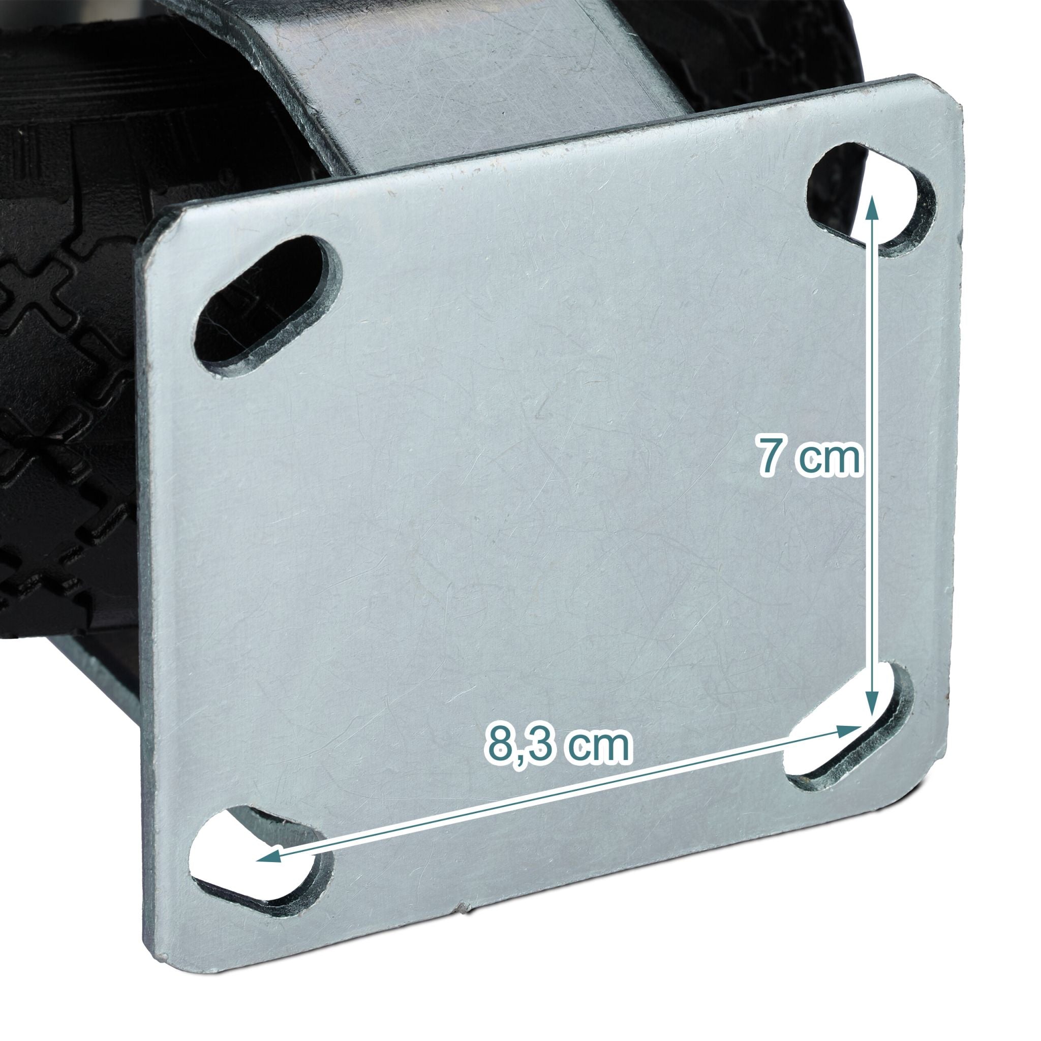 Bockrolle 3.00-4 2er-Set Schwarz-Silber von Relaxdays