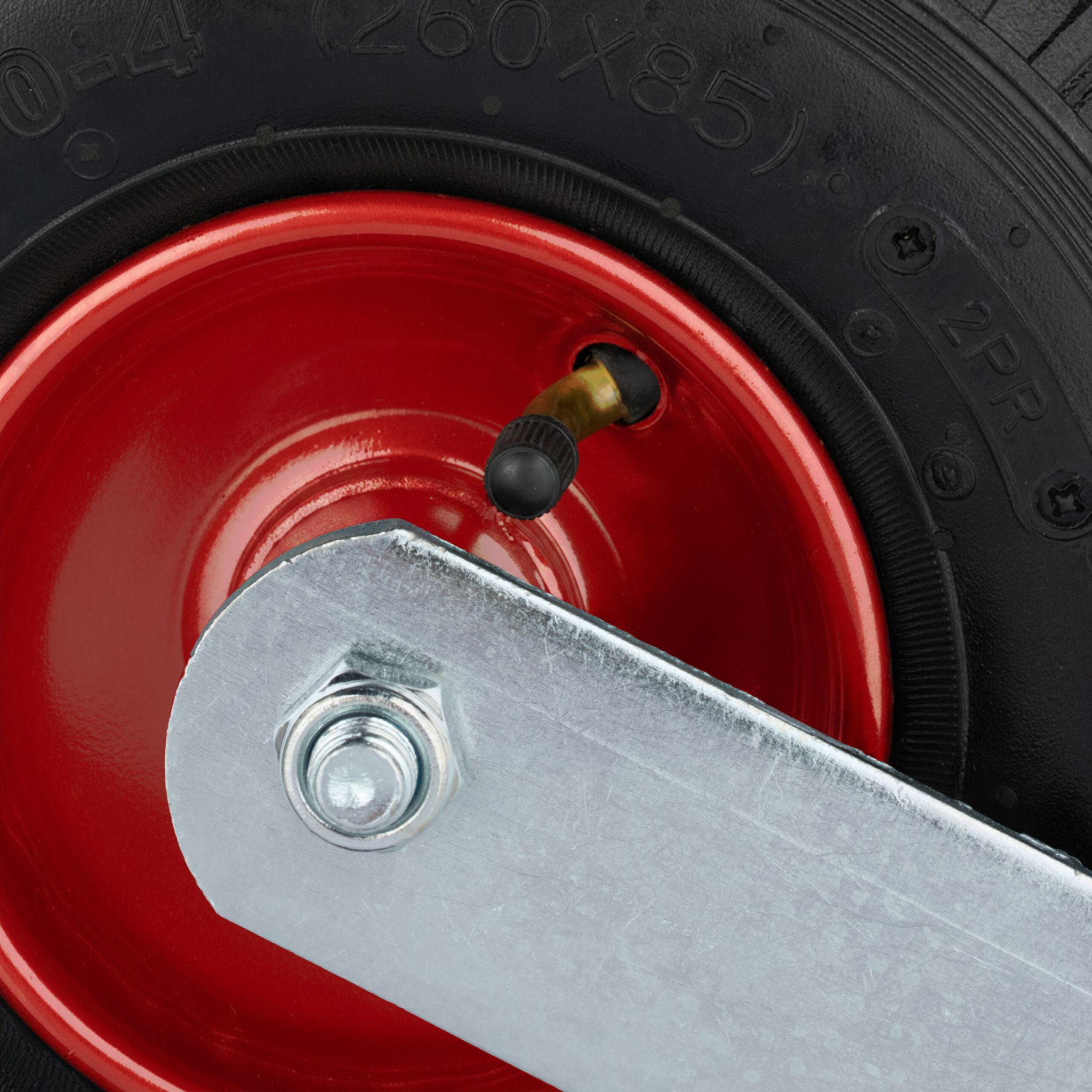 Bockrolle und Lenkrolle Set 3.00-4 Rot-Schwarz-Silber von Relaxdays