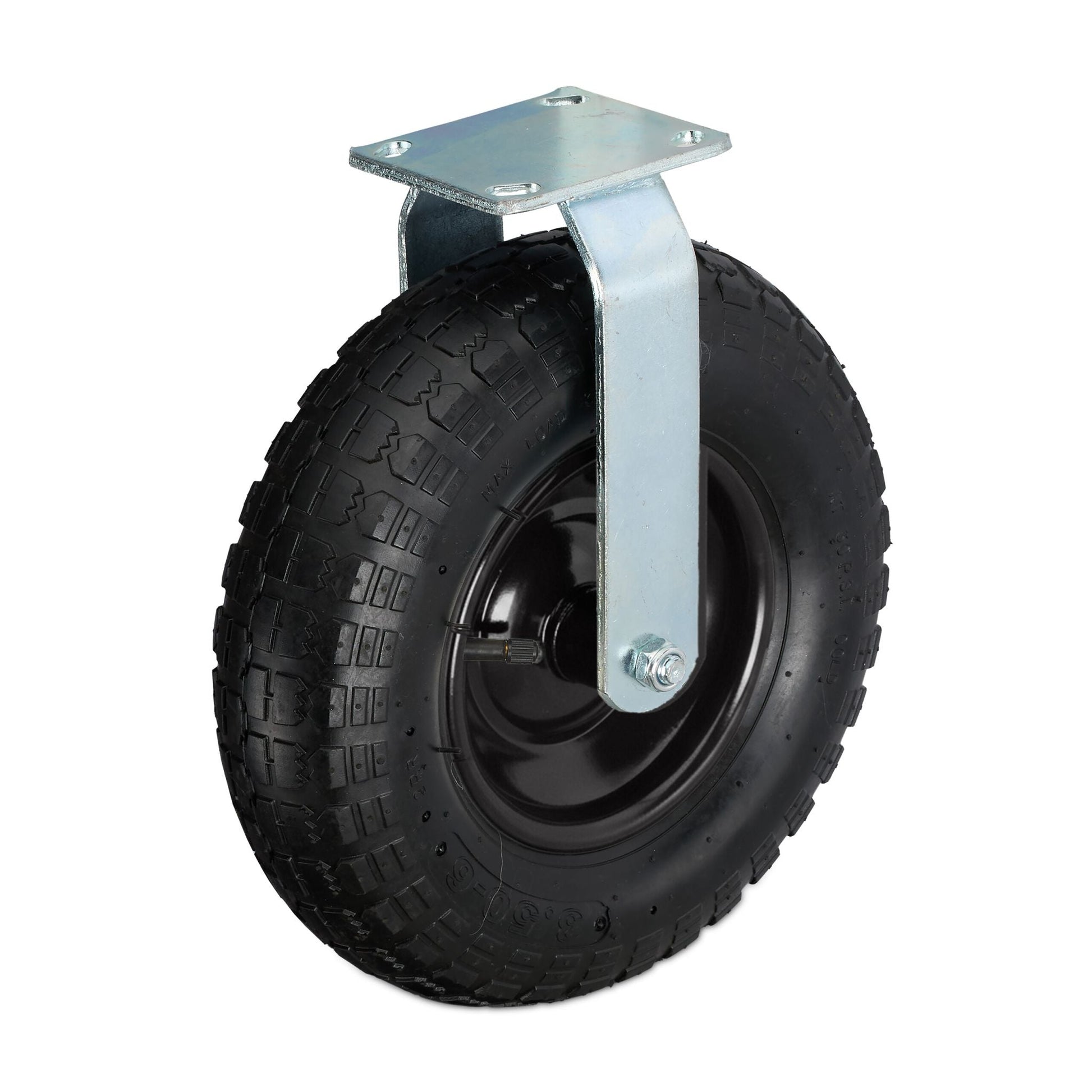 Bockrolle 3.50-6 Schwarz-Silber von Relaxdays
