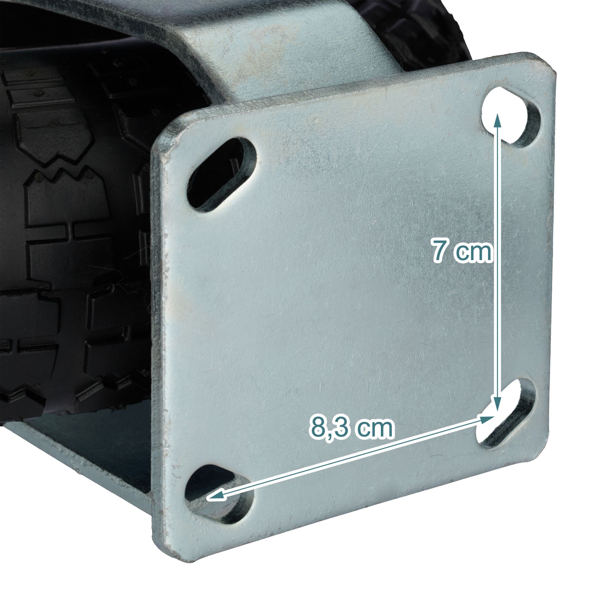 Bockrolle 3.50-6 Schwarz-Silber von Relaxdays