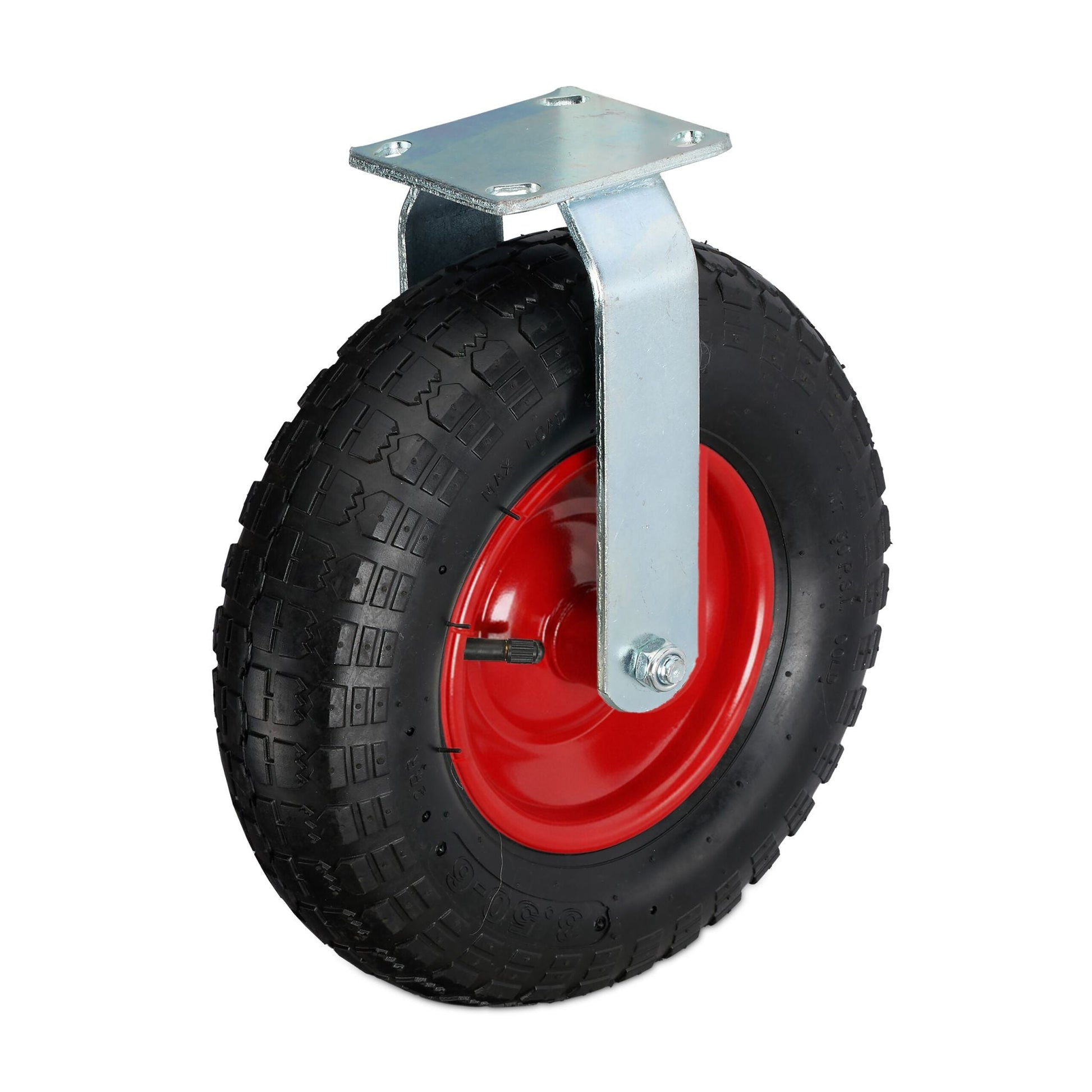 Bockrolle 3.50-6 Rot-Schwarz-Silber von Relaxdays
