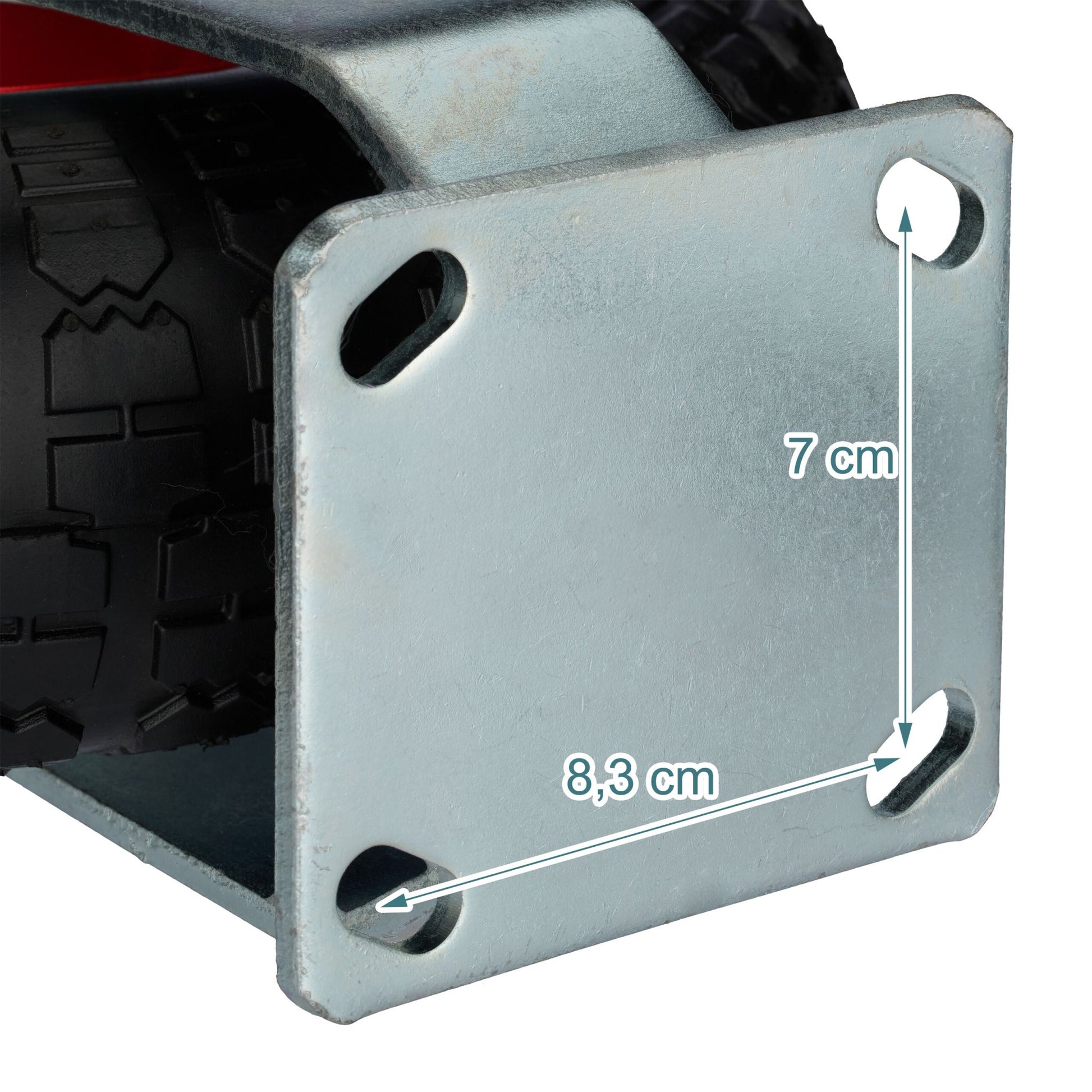 Bockrolle 3.50-6 Rot-Schwarz-Silber von Relaxdays