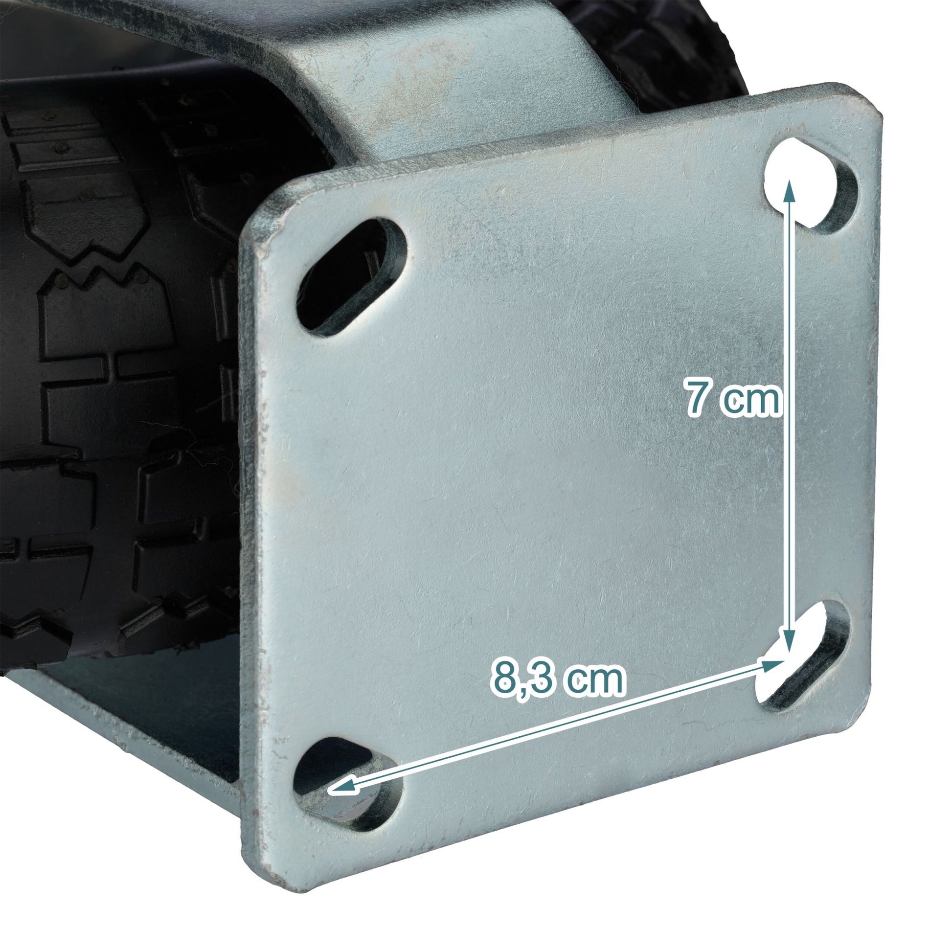 Bockrolle 3.50-6 Schwarz-Silber von Relaxdays