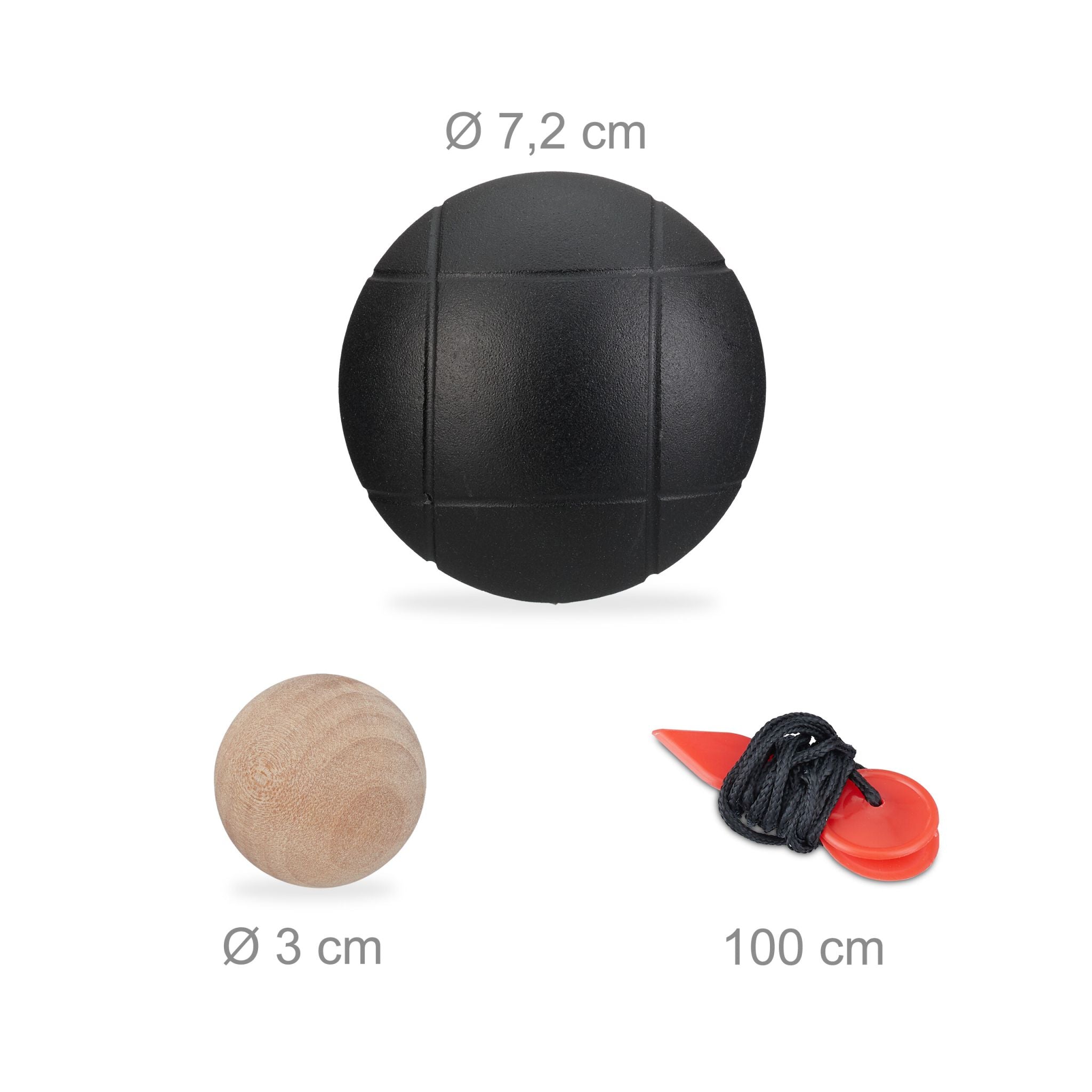Boule Kugelset mit 6 Kugeln Schwarz von Relaxdays