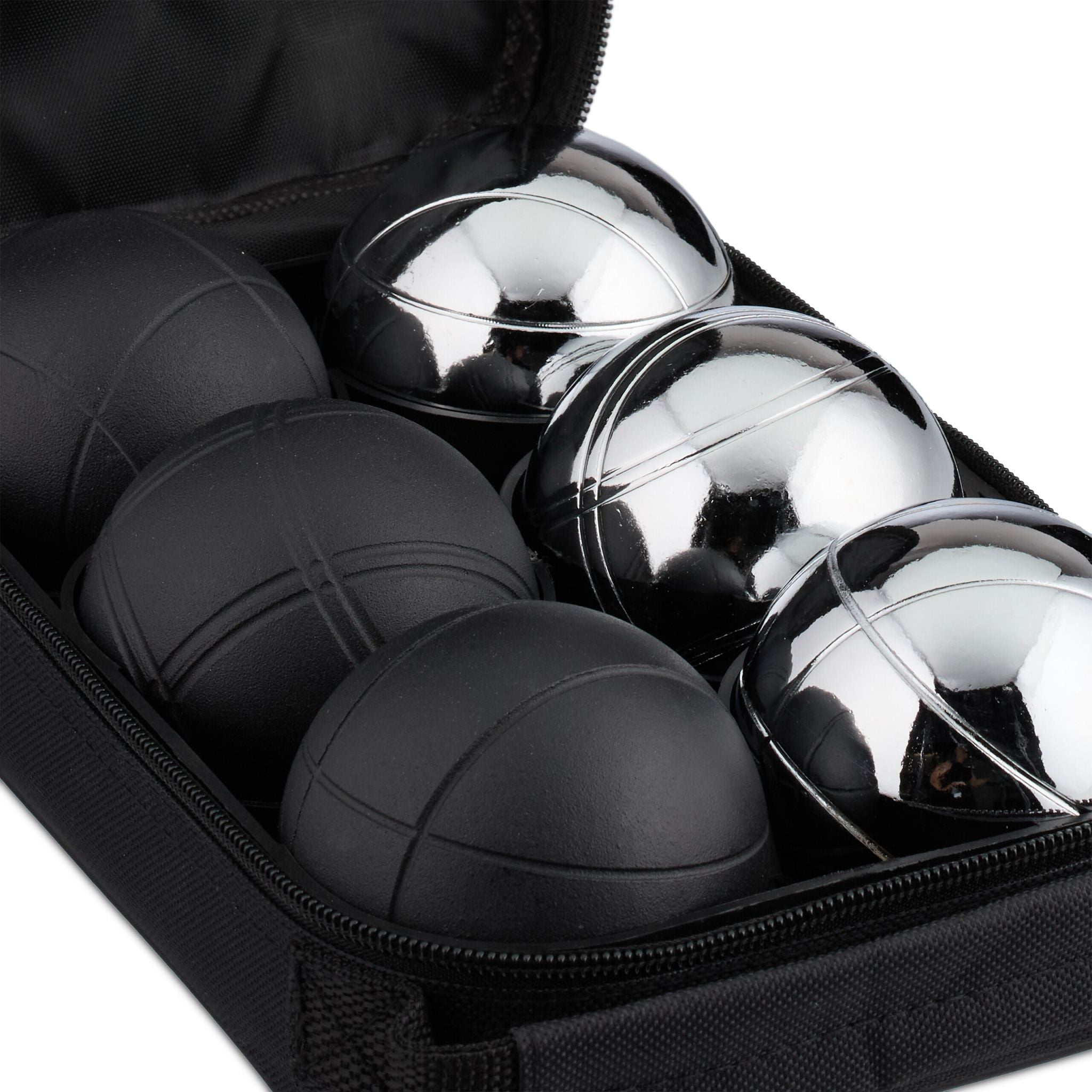 Boule Kugelset mit 6 Kugeln Schwarz-Silber