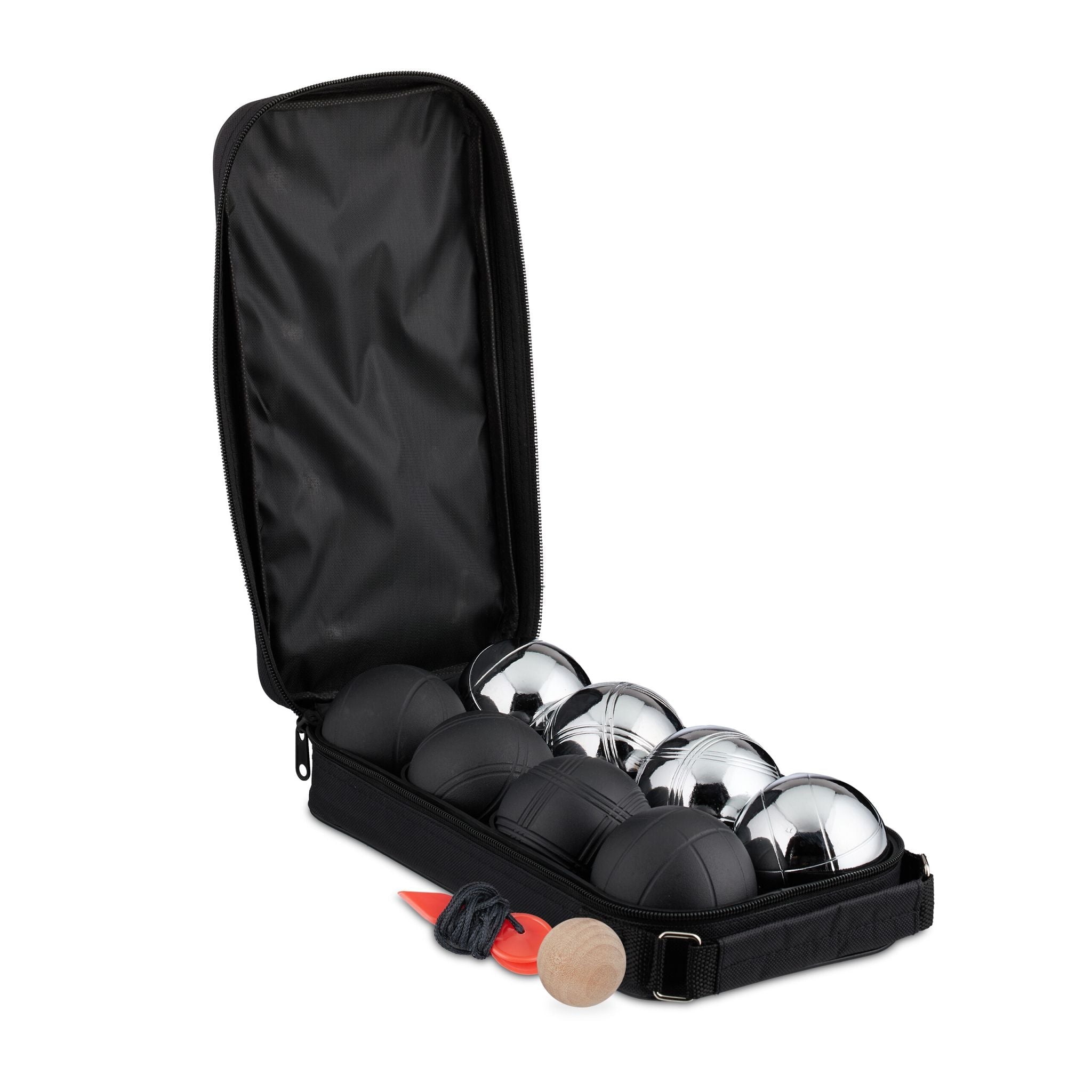 Boule Kugelset mit 8 Kugeln Schwarz-Silber von Relaxdays