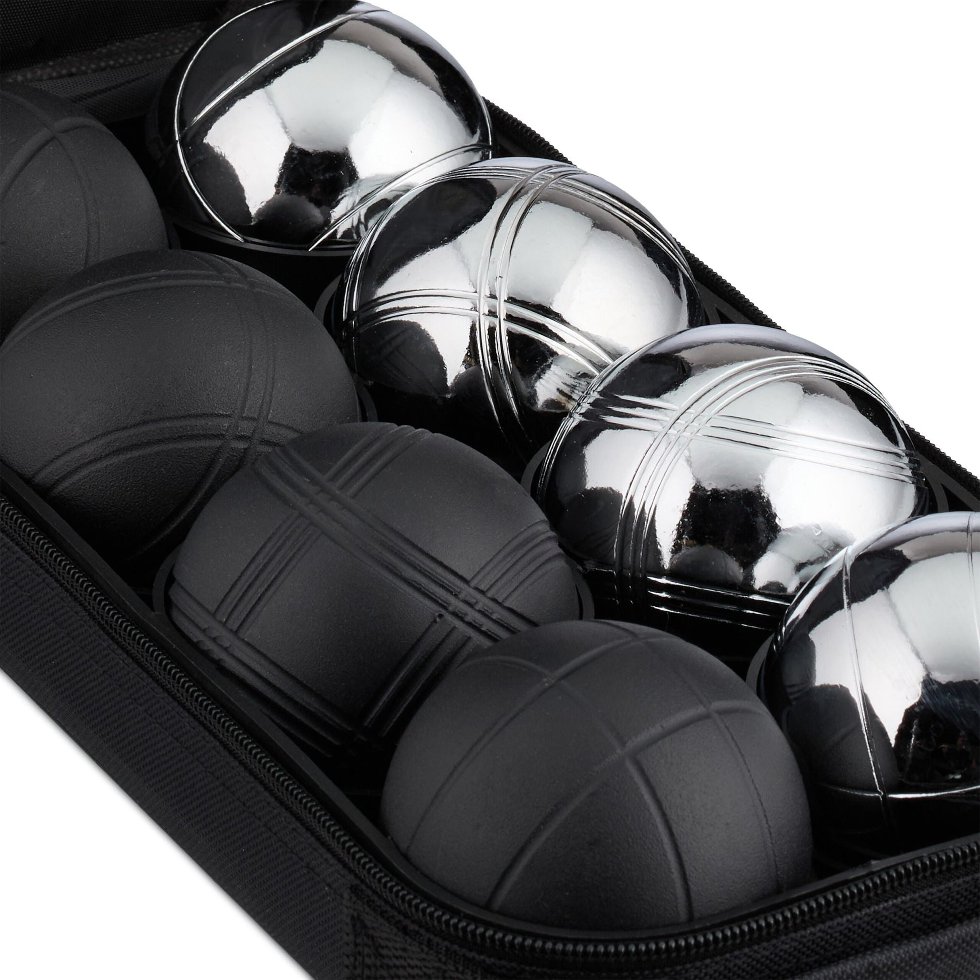 Boule Kugelset mit 8 Kugeln Schwarz-Silber von Relaxdays