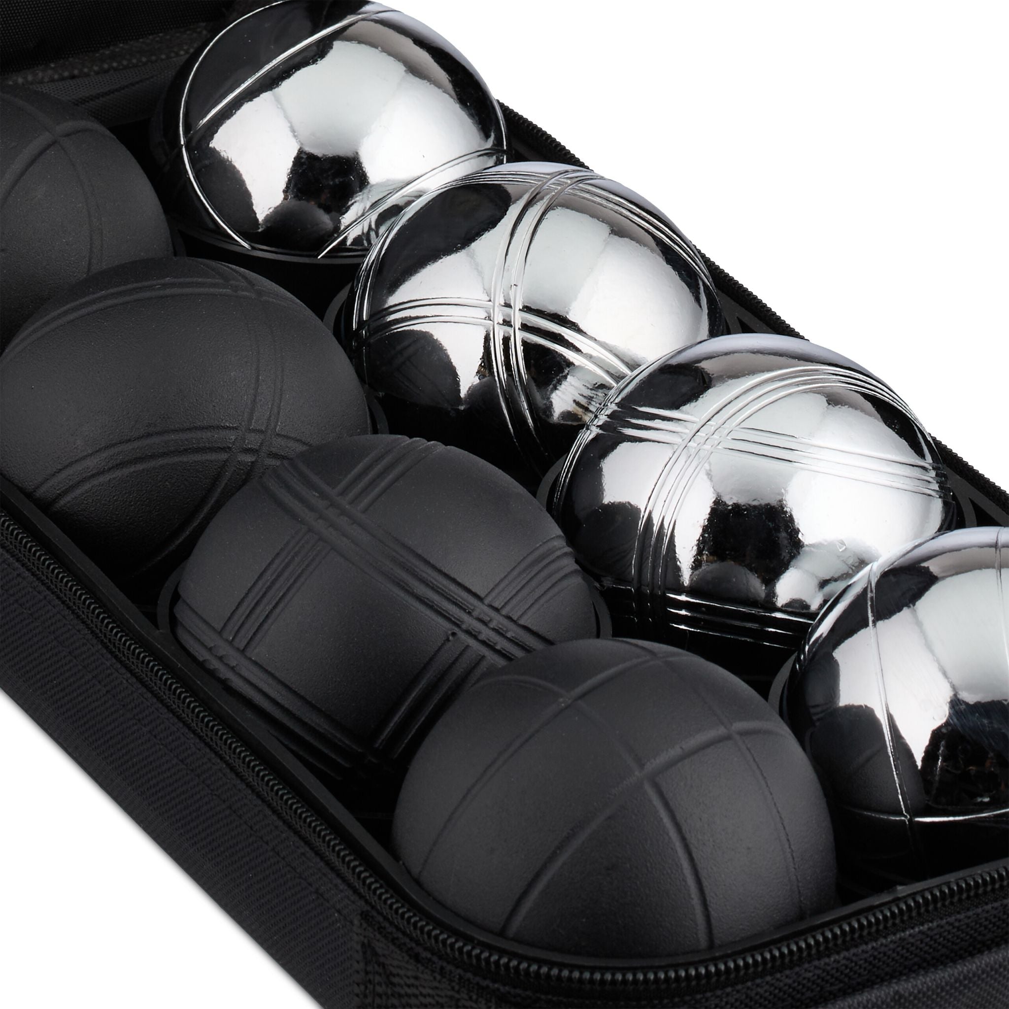 Boule Kugelset mit 8 Kugeln Schwarz-Silber von Relaxdays
