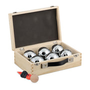 Boule Kugelset mit 6 Kugeln Hellbraun-Schwarz-Silber