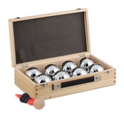Boule Kugelset mit 8 Kugeln Hellbraun-Schwarz-Silber
