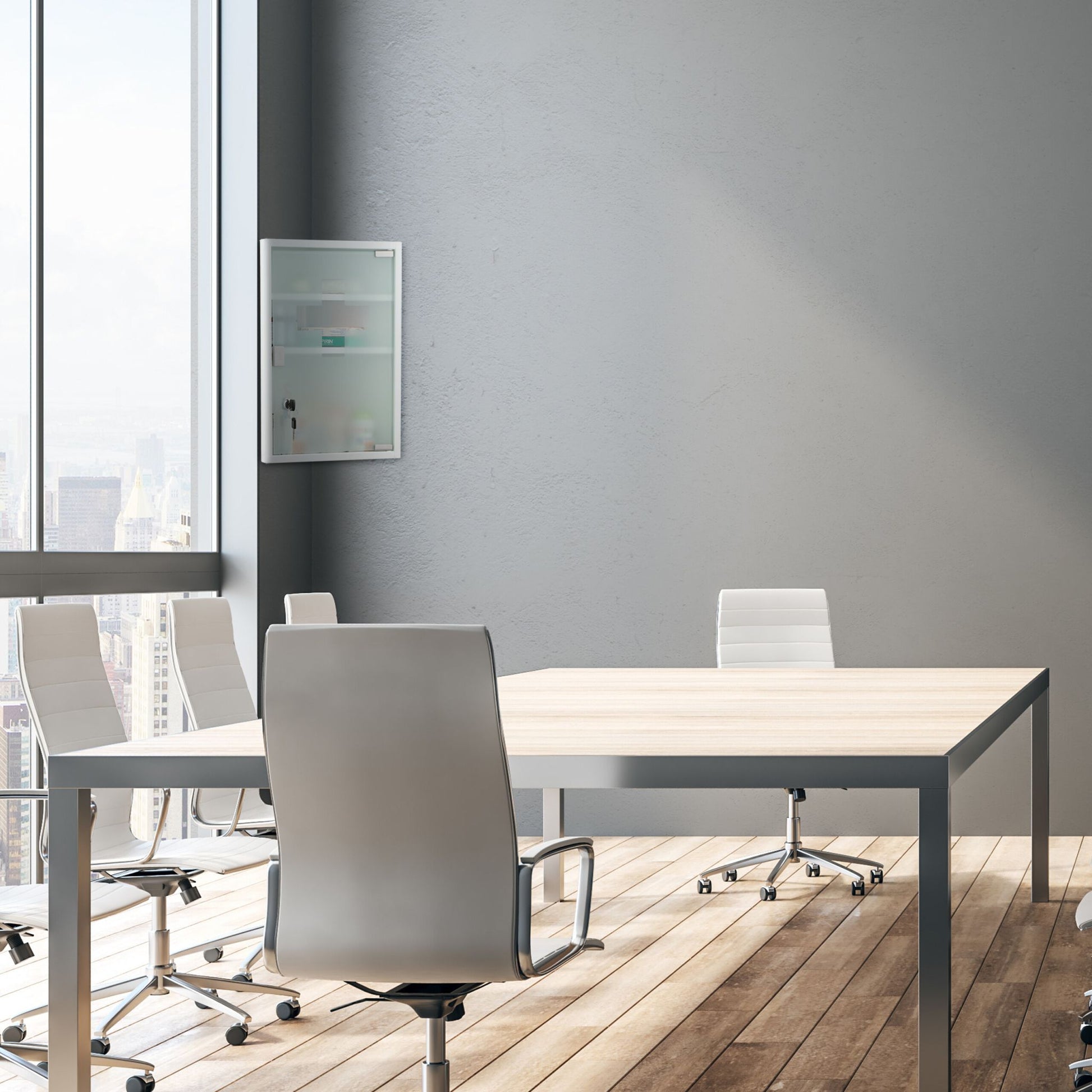 Medizinschrank mit Glastür Weiss-Schwarz-Silber von Relaxdays
