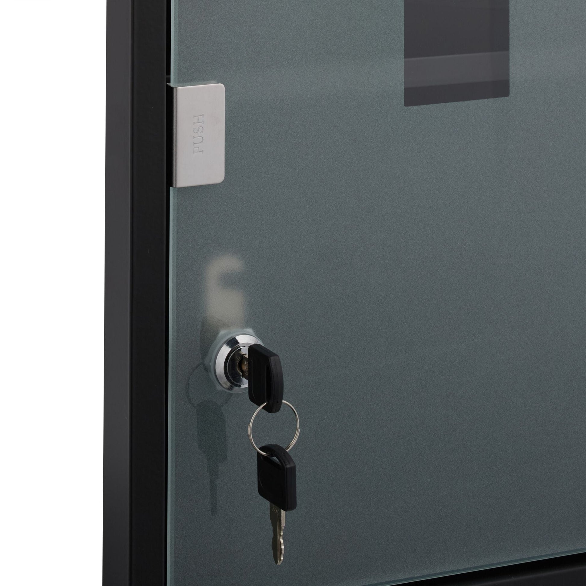 Medizinschrank mit Glastür Weiss-Schwarz-Silber von Relaxdays