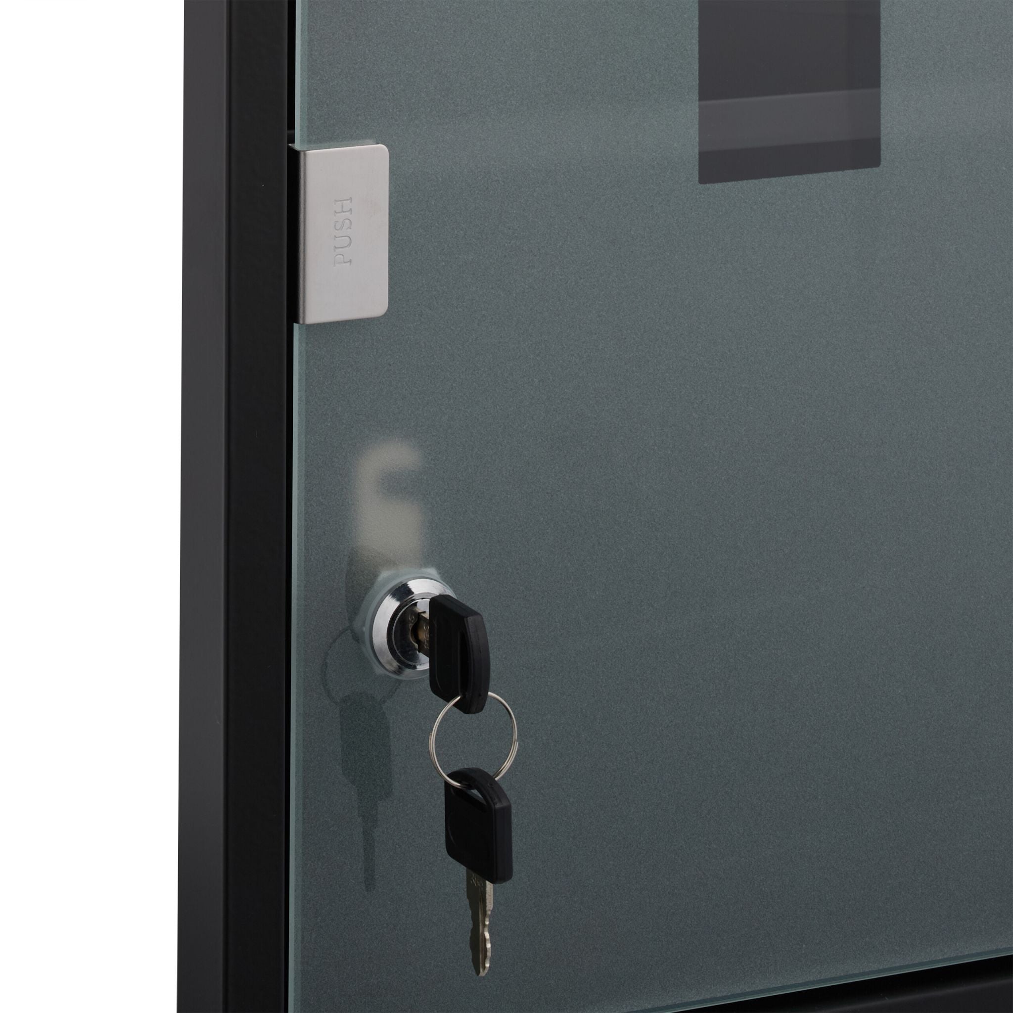 Medizinschrank mit Glastür Weiss-Schwarz-Silber von Relaxdays