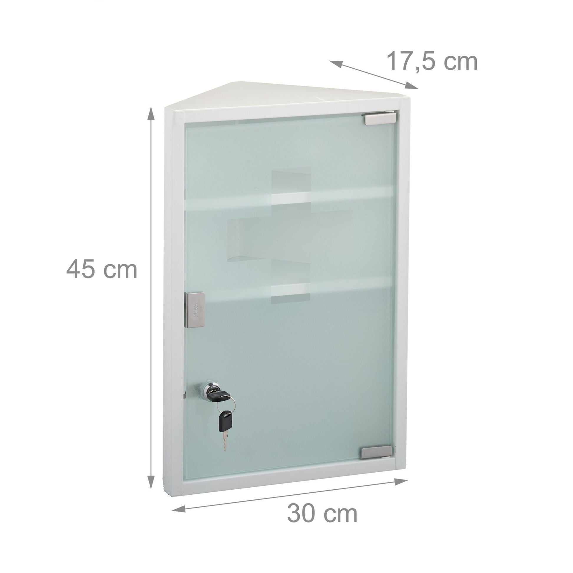 Medizinschrank mit Glastür Weiss-Silber von Relaxdays