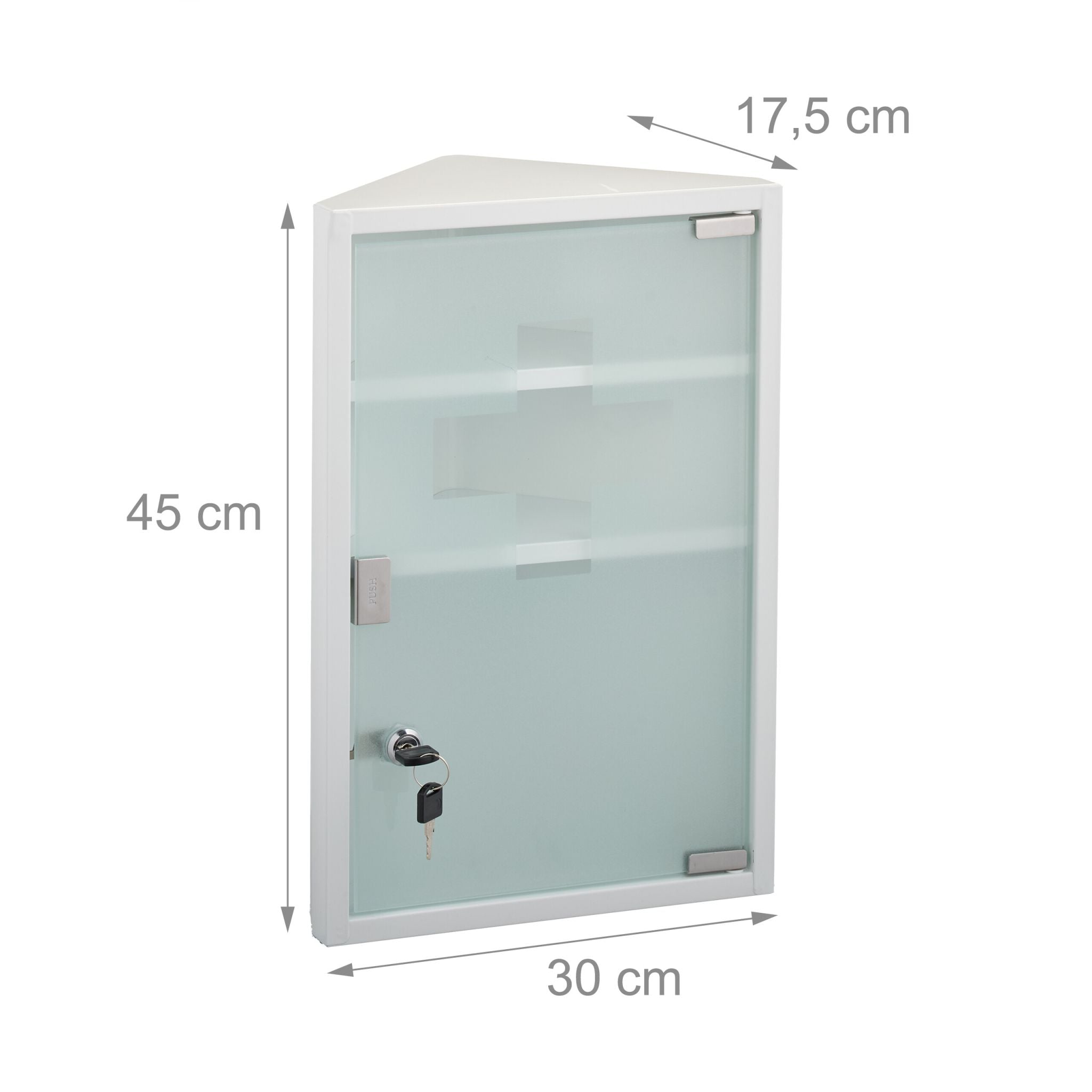 Medizinschrank mit Glastür Weiss-Silber von Relaxdays