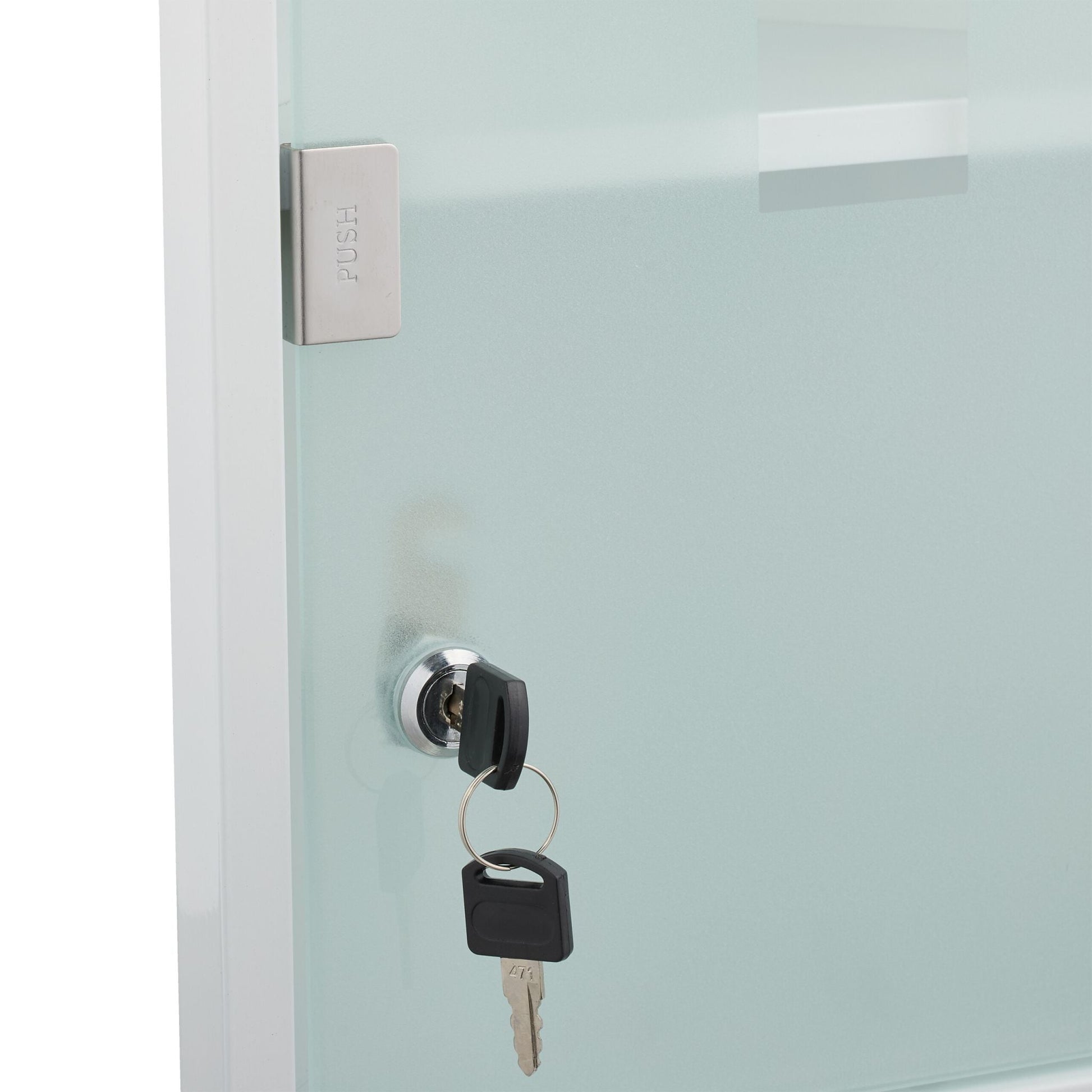 Medizinschrank mit Glastür Weiss-Silber von Relaxdays