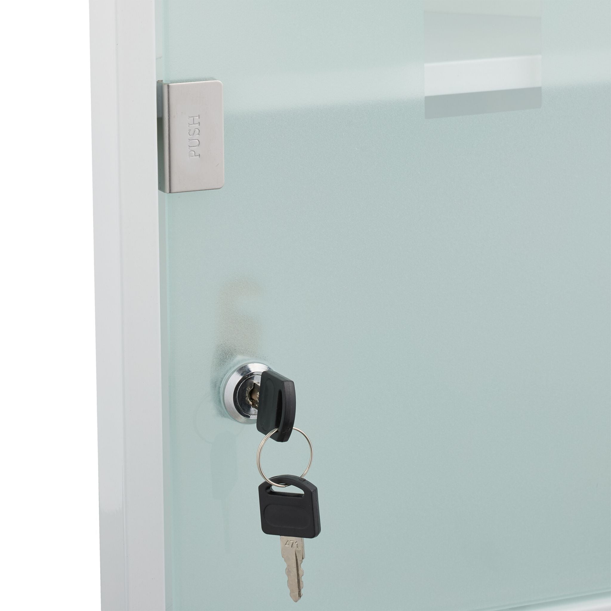Medizinschrank mit Glastür Weiss-Silber von Relaxdays