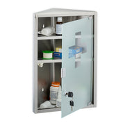 Medizinschrank mit Glastür Silber-Transparent von Relaxdays