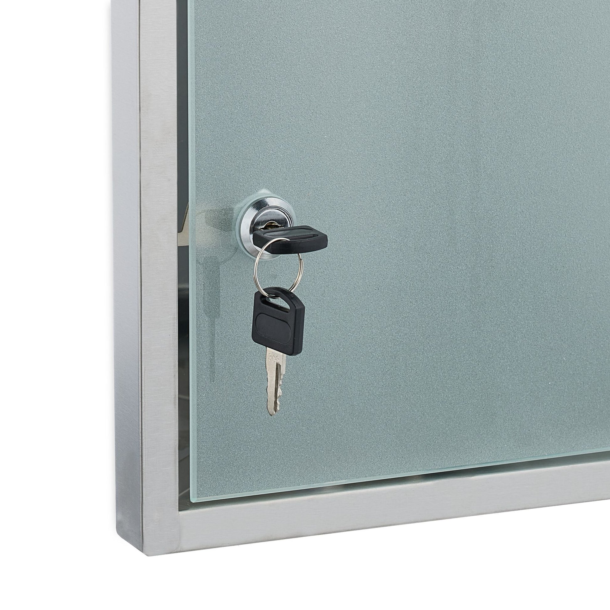 Medizinschrank mit Glastür Silber-Transparent von Relaxdays