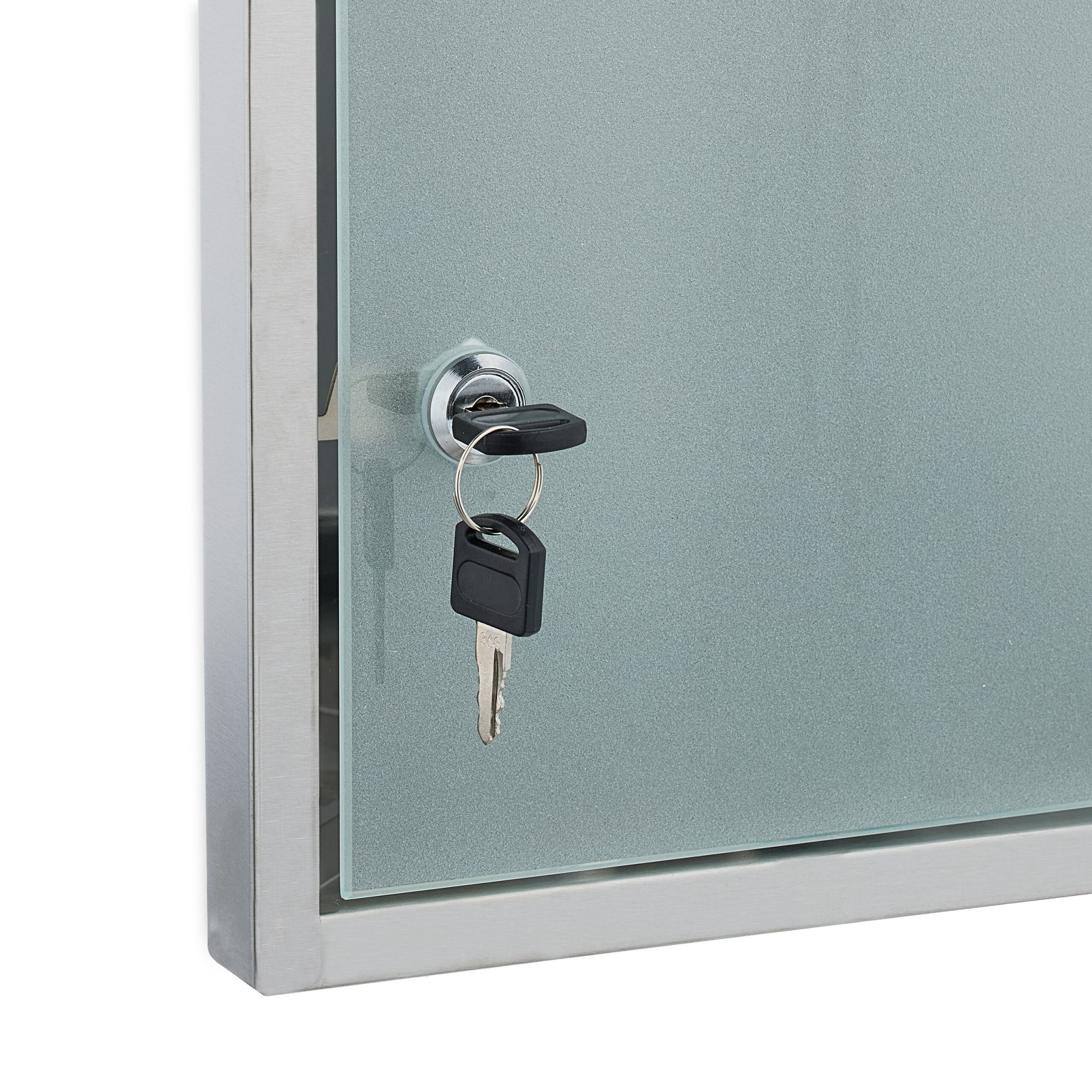 Medizinschrank mit Glastür Silber-Transparent von Relaxdays