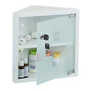 Medizinschrank mit Glastür Weiss-Silber von Relaxdays