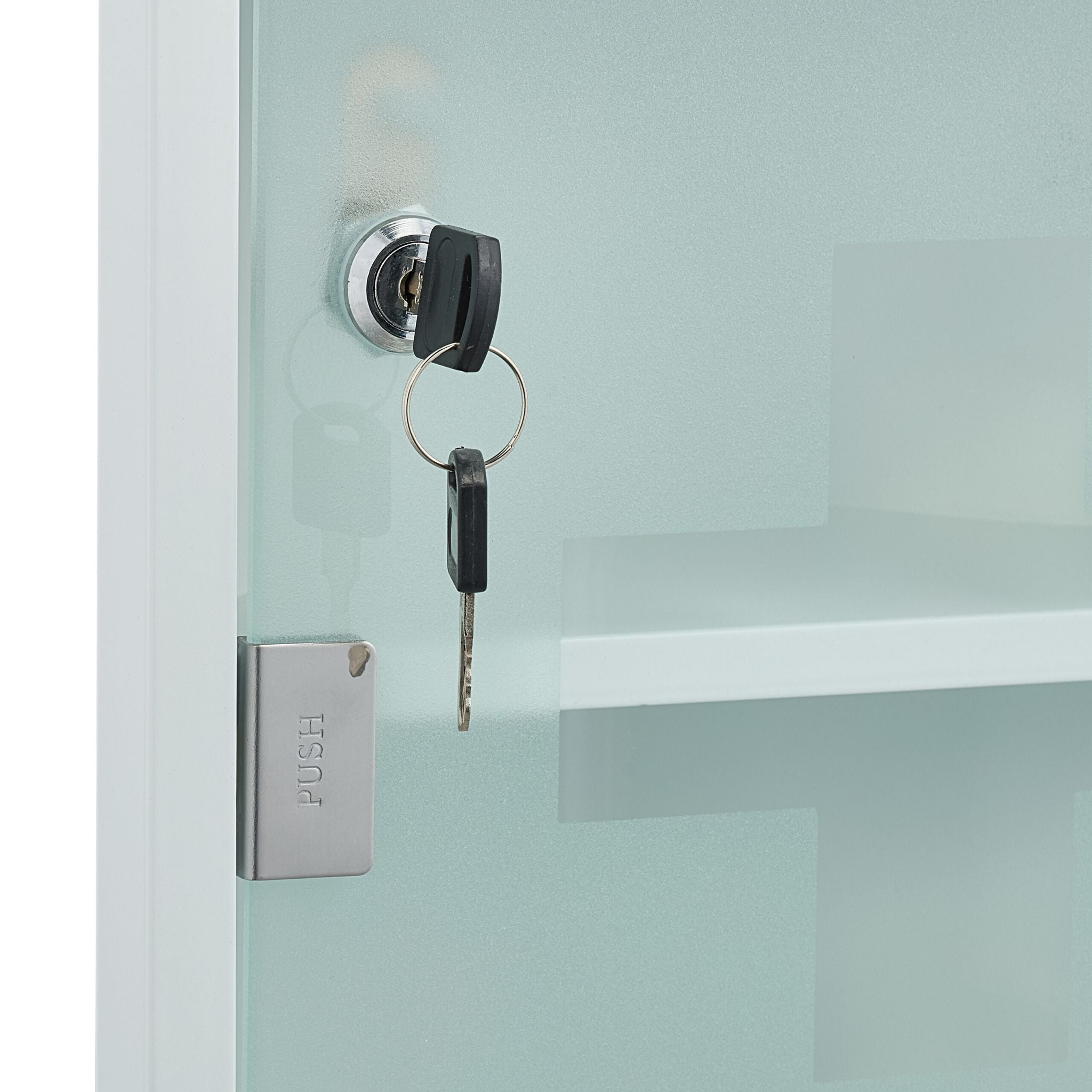 Medizinschrank mit Glastür Weiss-Silber von Relaxdays