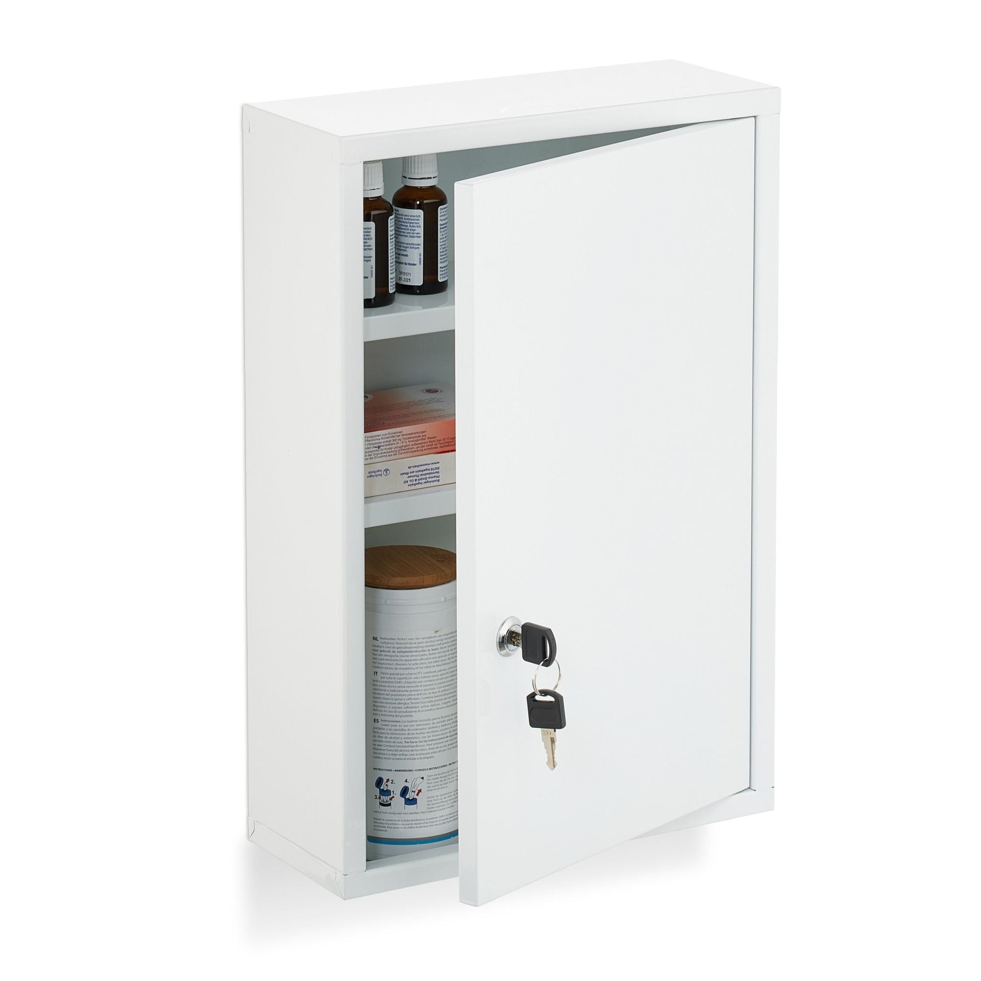 Medizinschrank Stahl Weiss von Relaxdays