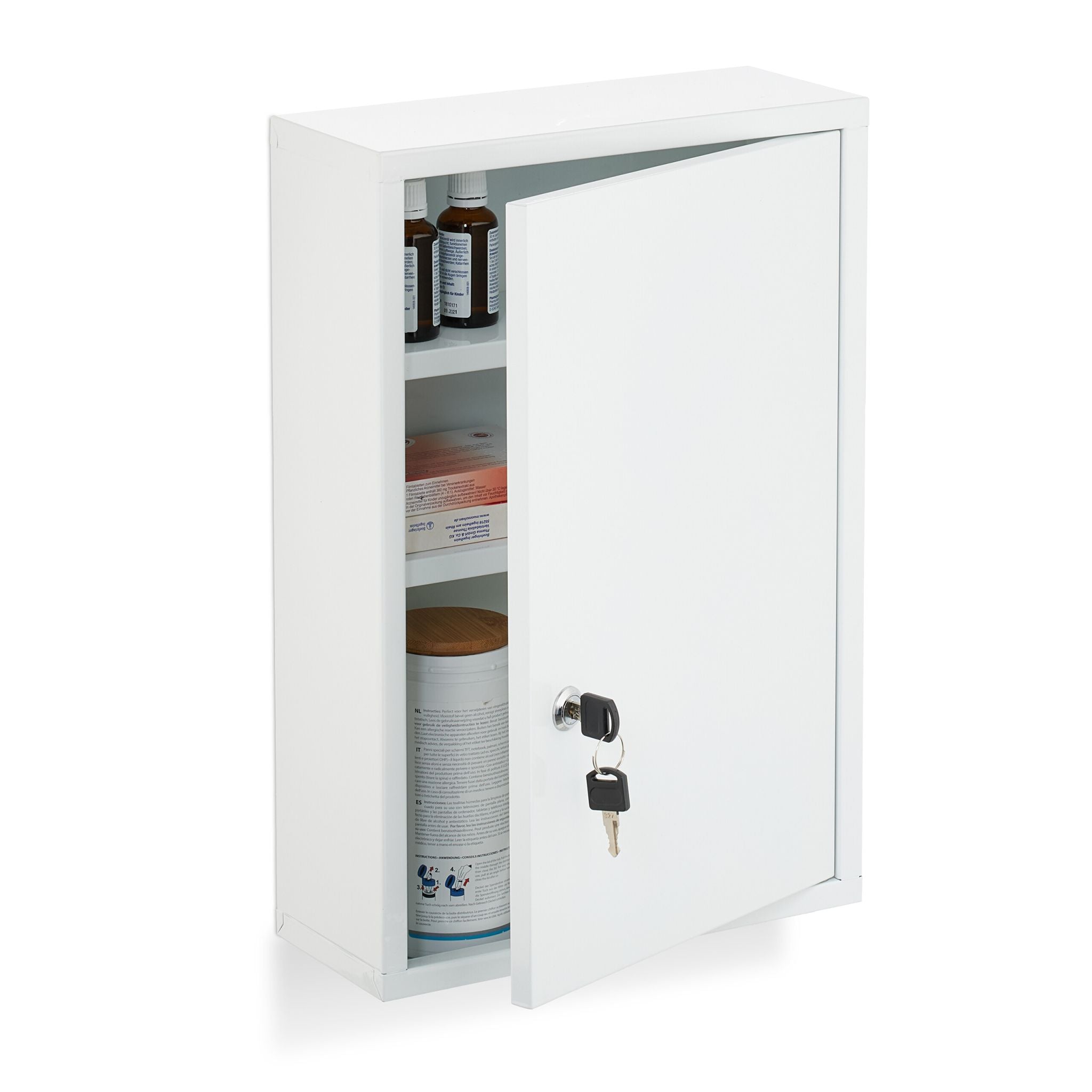 Medizinschrank Stahl Weiss von Relaxdays