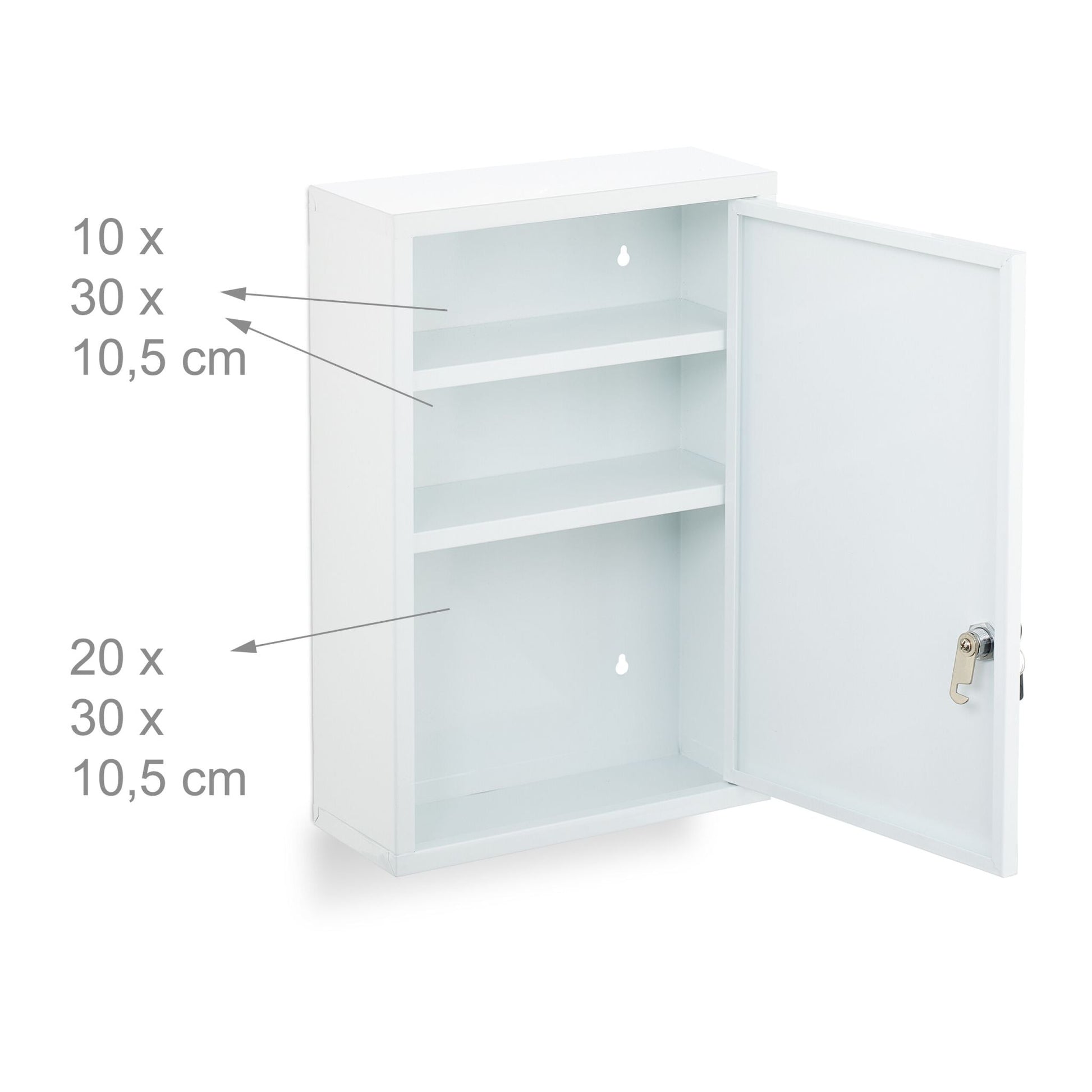 Medizinschrank Stahl Weiss von Relaxdays