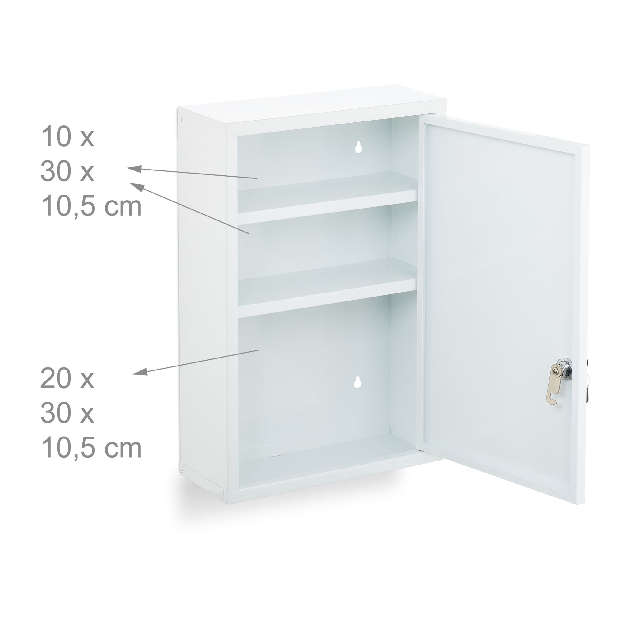 Medizinschrank Stahl Weiss von Relaxdays