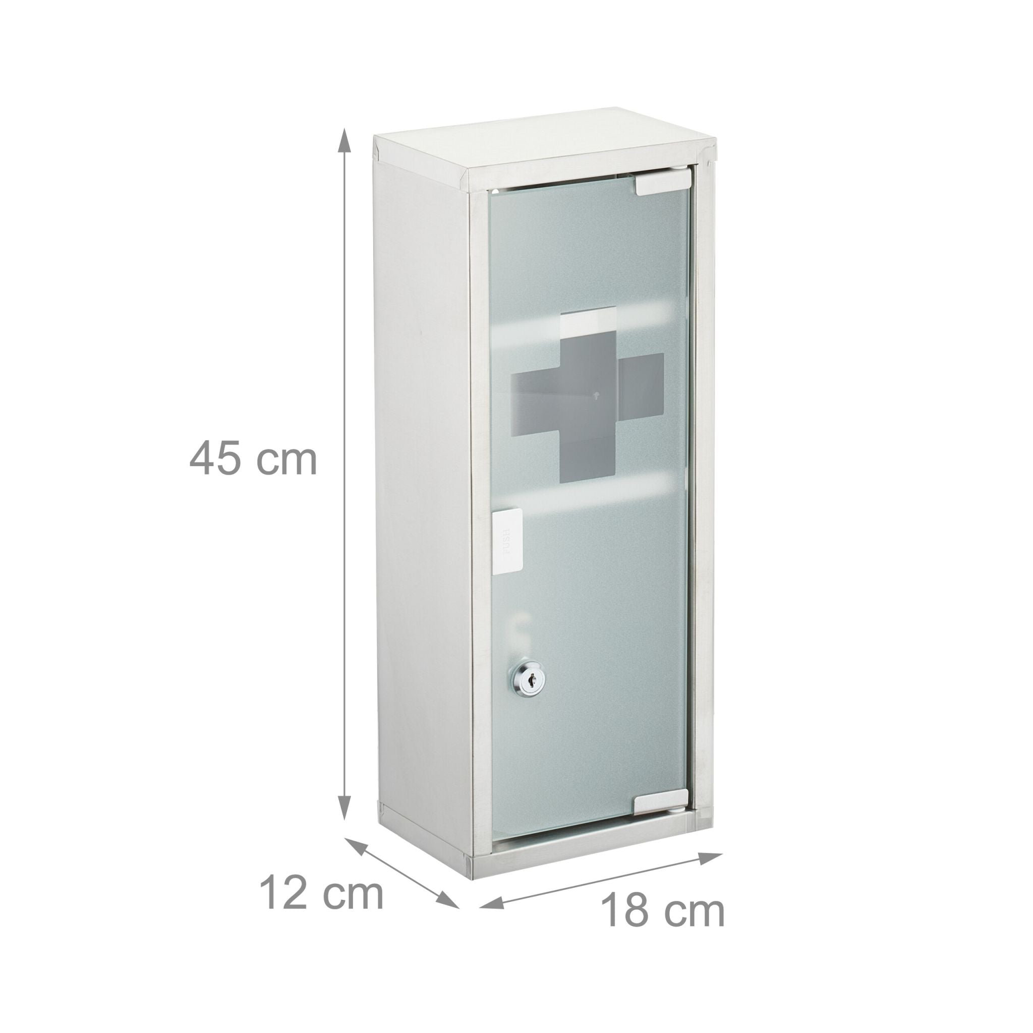 Medizinschrank Edelstahl Silber-Transparent von Relaxdays