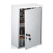 Medizinschrank glänzender Edelstahl Silber von Relaxdays