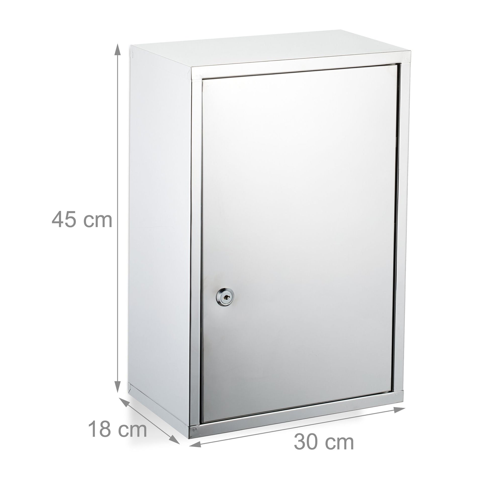 Medizinschrank glänzender Edelstahl Silber von Relaxdays