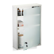 Medizinschrank mit Glastür Silber-Transparent von Relaxdays