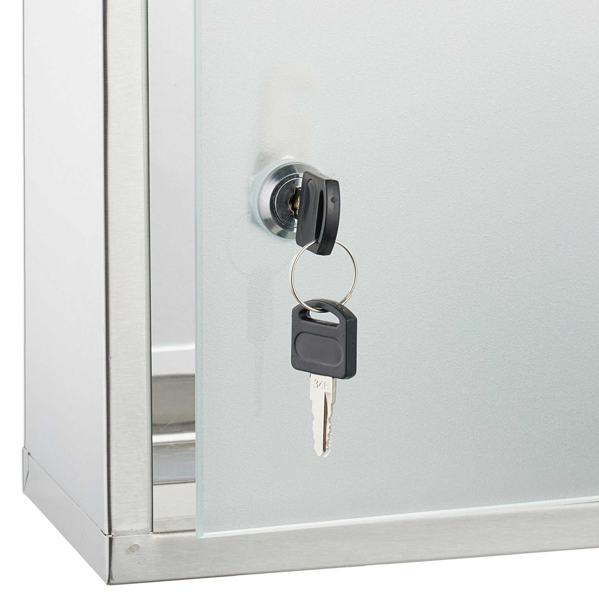 Medizinschrank mit Glastür Silber-Transparent von Relaxdays