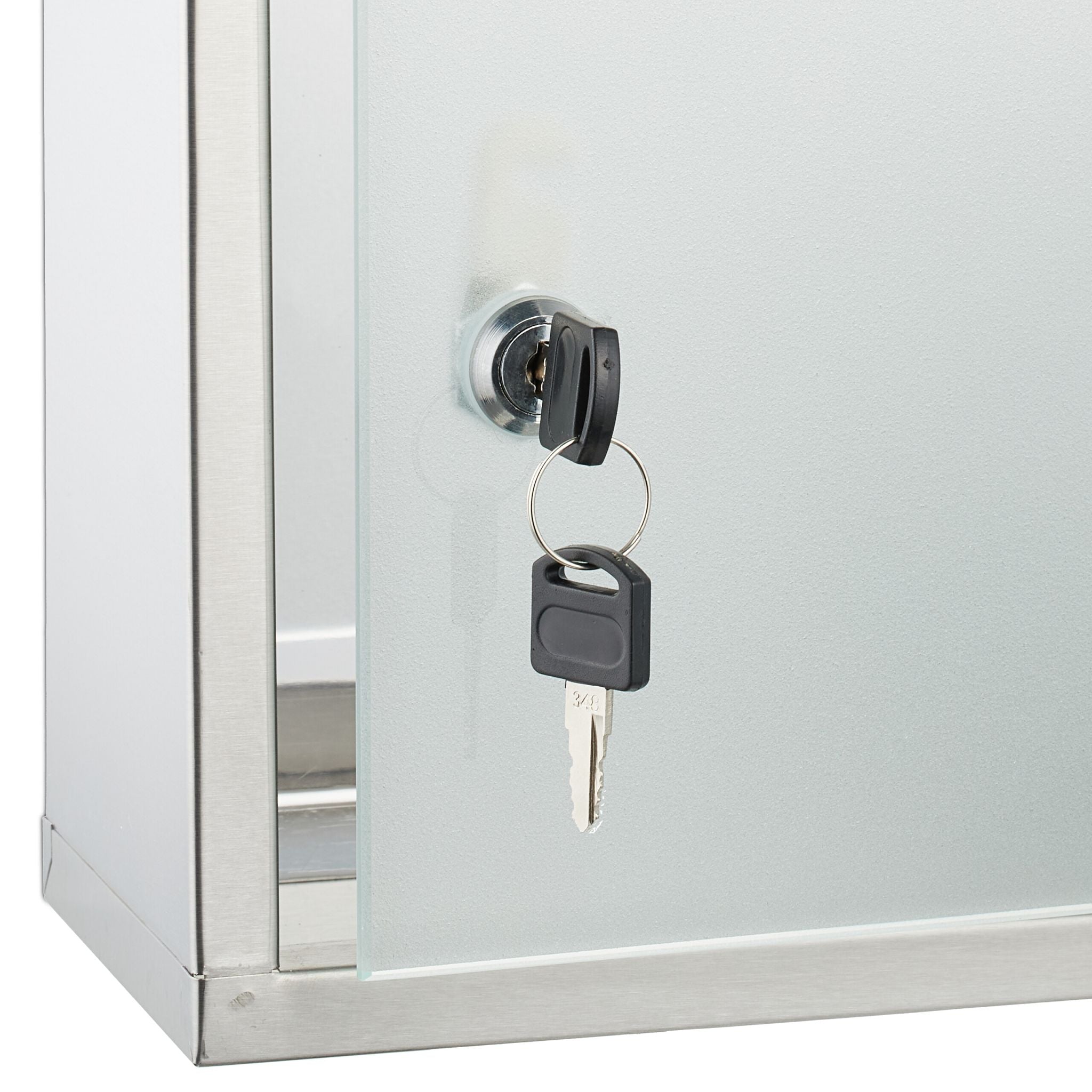 Medizinschrank mit Glastür Silber-Transparent von Relaxdays