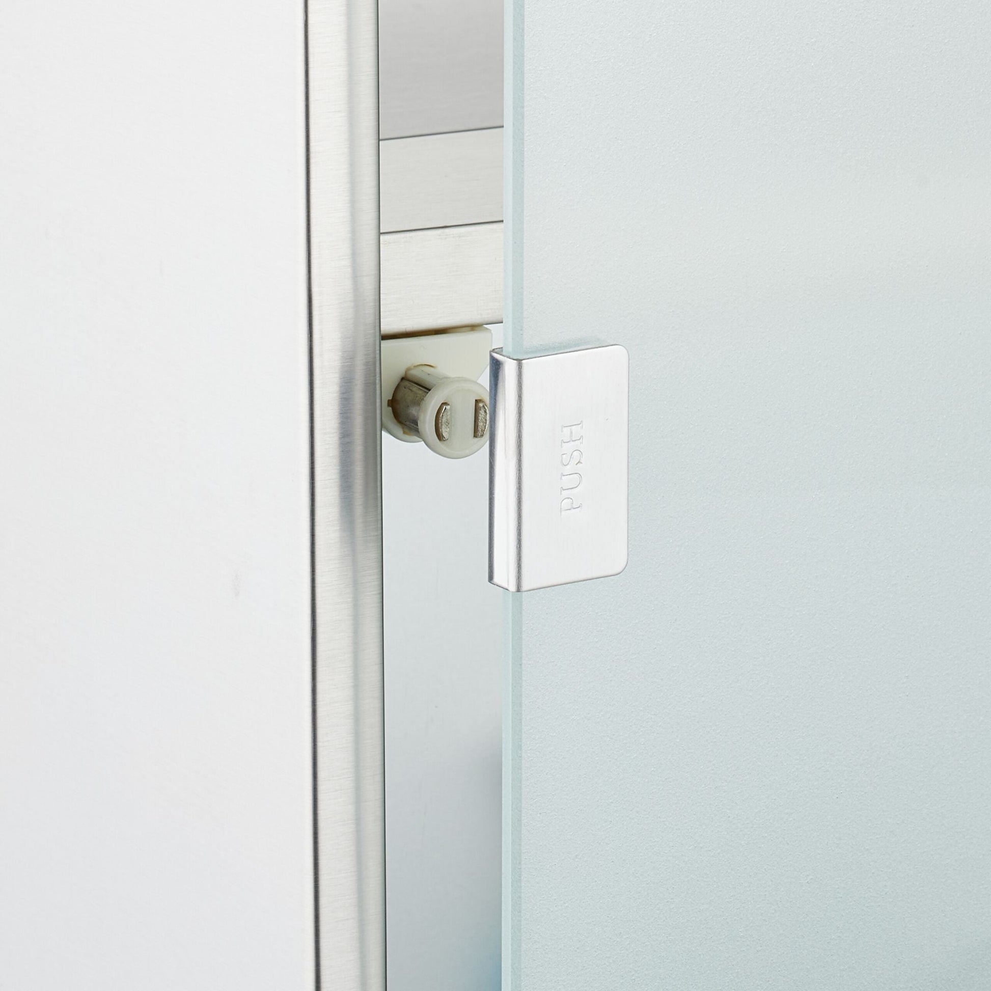 Medizinschrank mit Glastür Silber-Transparent von Relaxdays