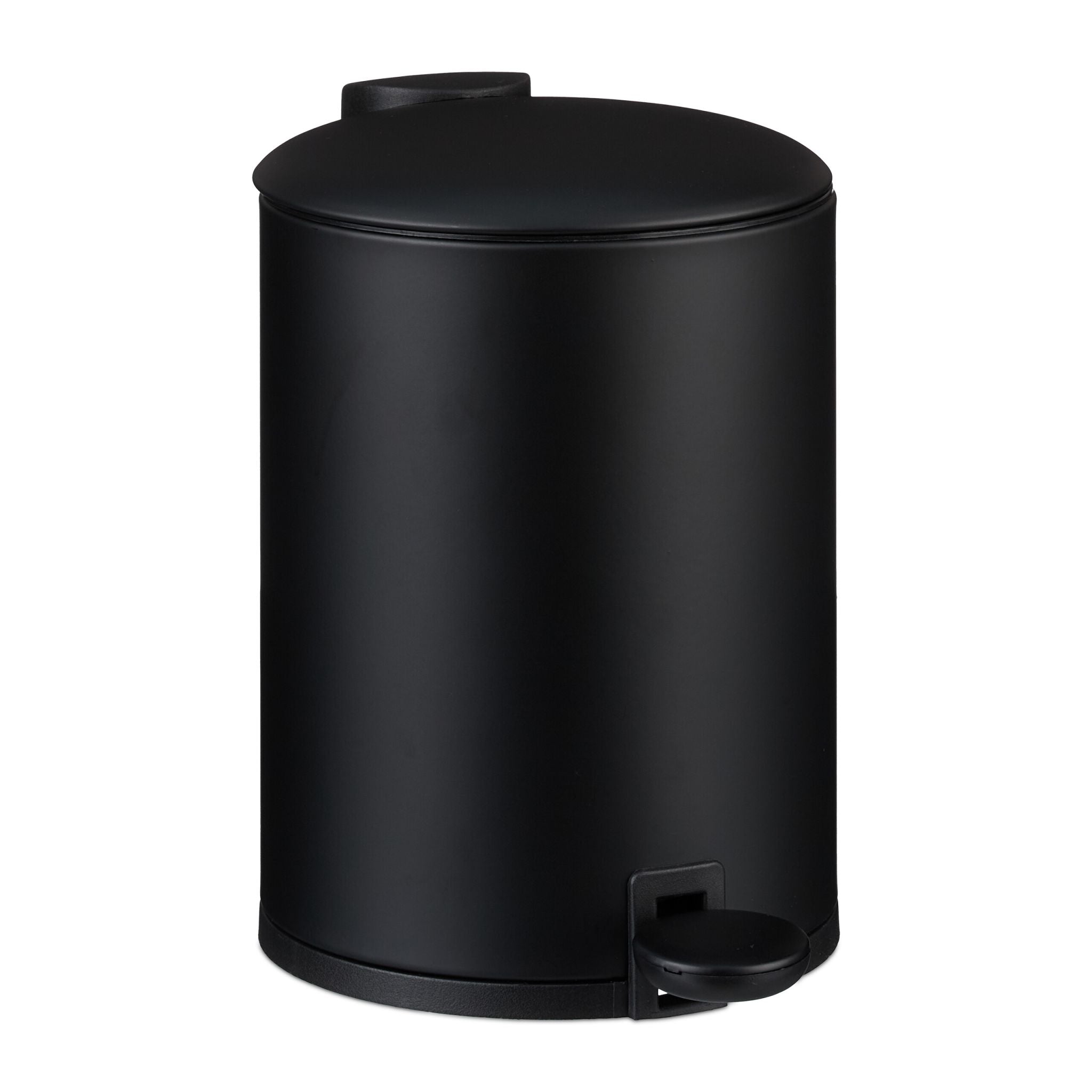 Bad Mülleimer 3L Softclose Schwarz von Relaxdays